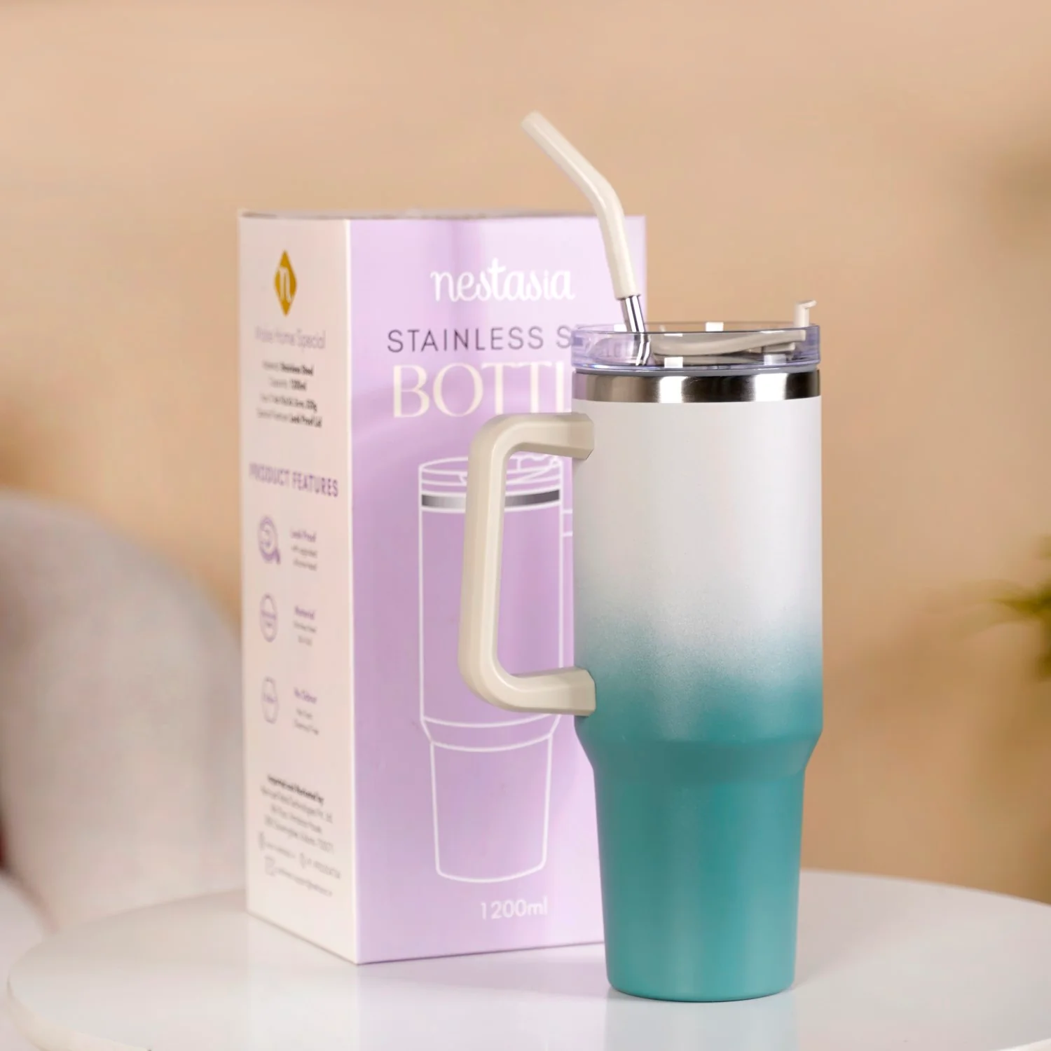 Heat Insulated Steel Water Bottle For Travel 1200ml - Image 2
