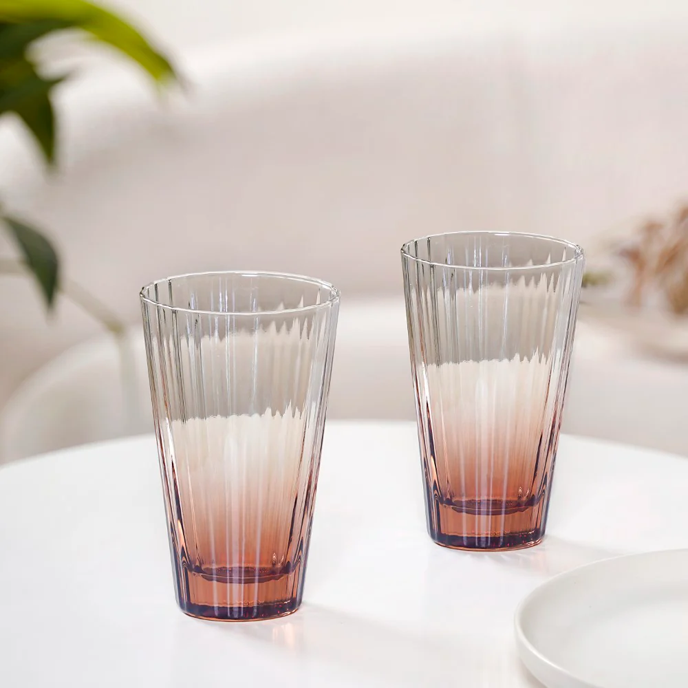 Helios Ombre High Ball Glass Tumbler Set Of 2 340ml