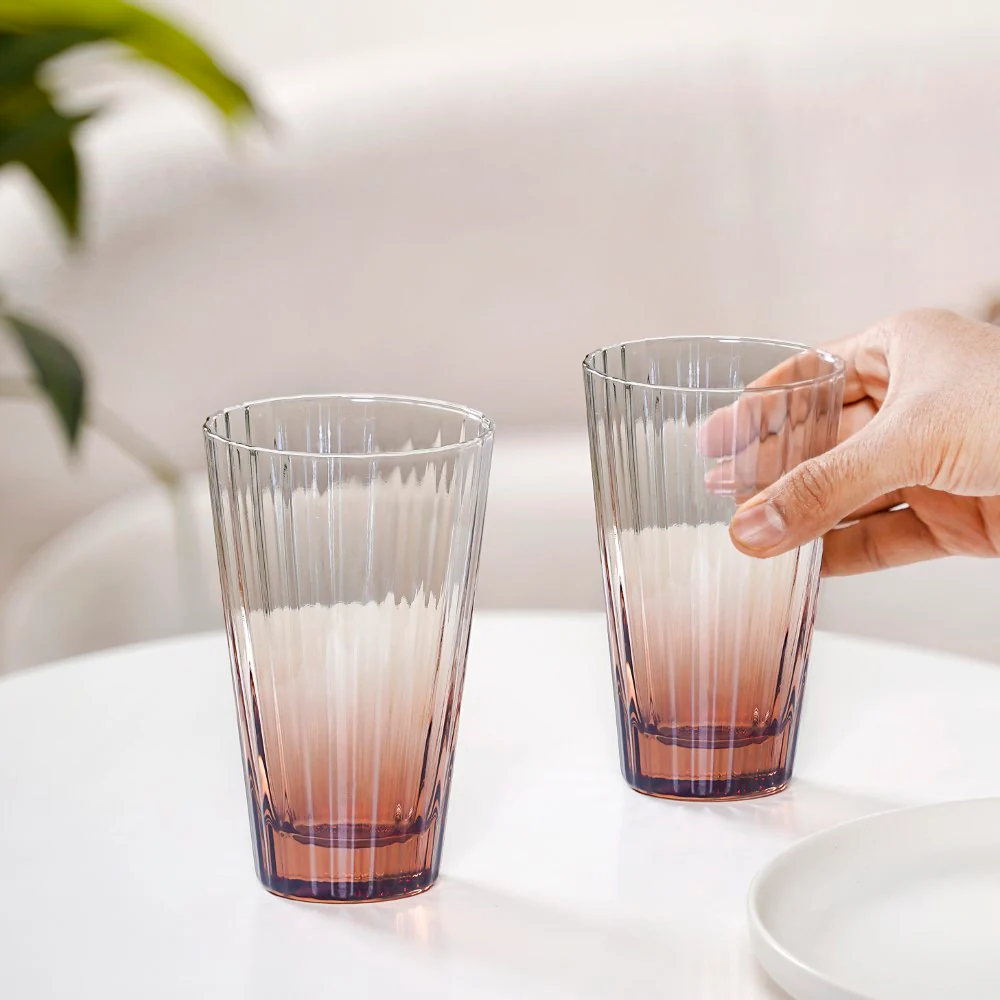 Helios Ombre High Ball Glass Tumbler Set Of 2 340ml - Image 2
