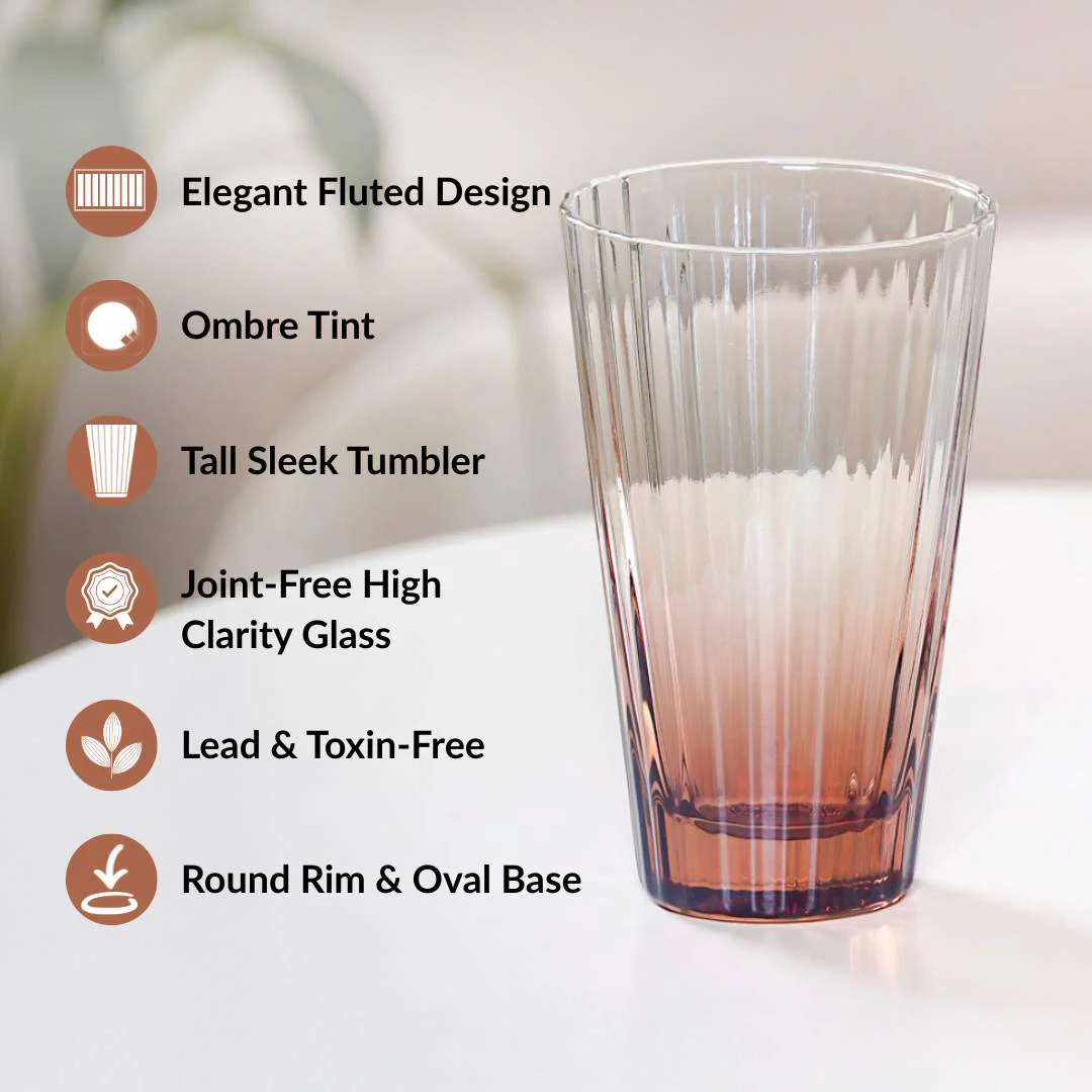Helios Ombre High Ball Glass Tumbler Set Of 2 340ml - Image 3