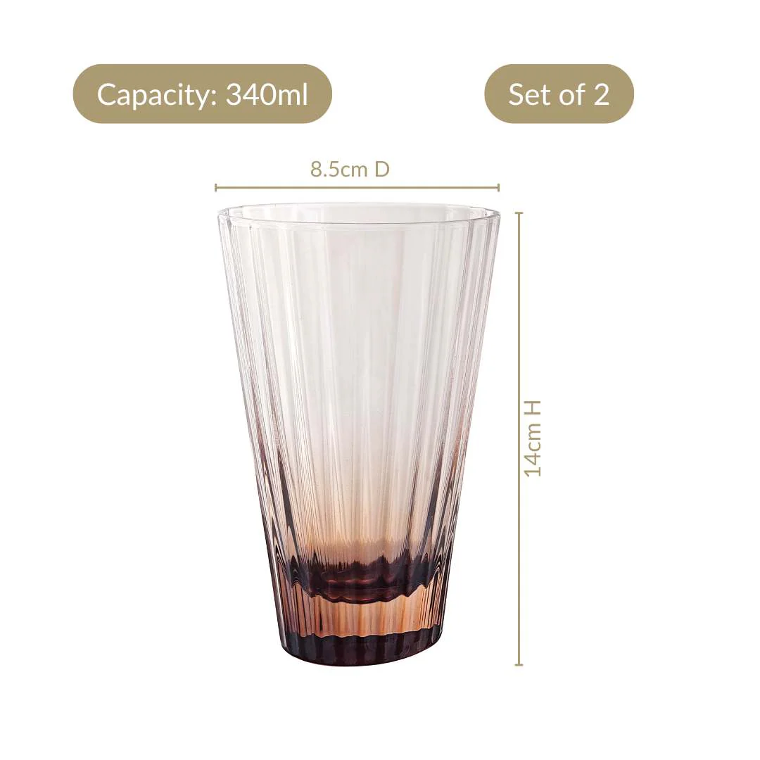 Helios Ombre High Ball Glass Tumbler Set Of 2 340ml - Image 4