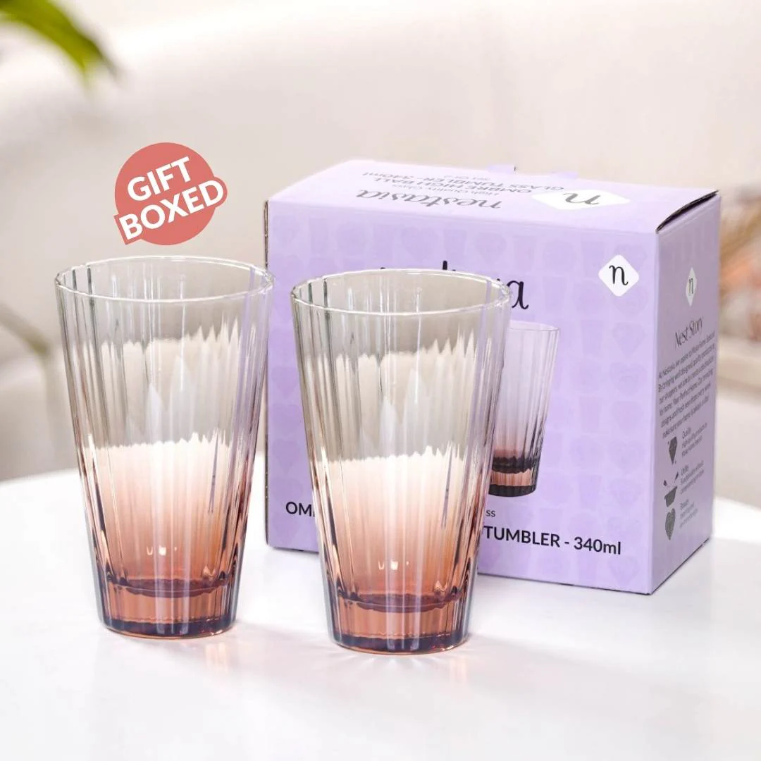 Helios Ombre High Ball Glass Tumbler Set Of 2 340ml - Image 7