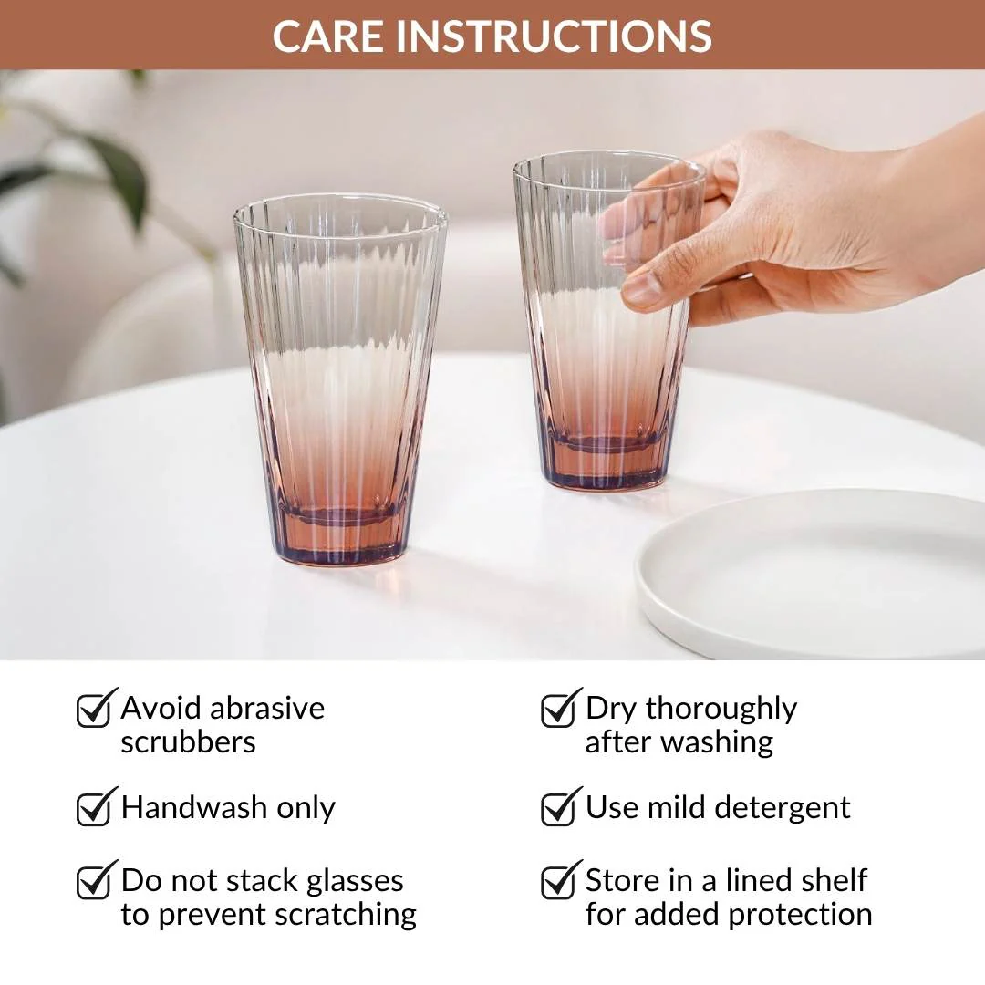 Helios Ombre High Ball Glass Tumbler Set Of 2 340ml - Image 8