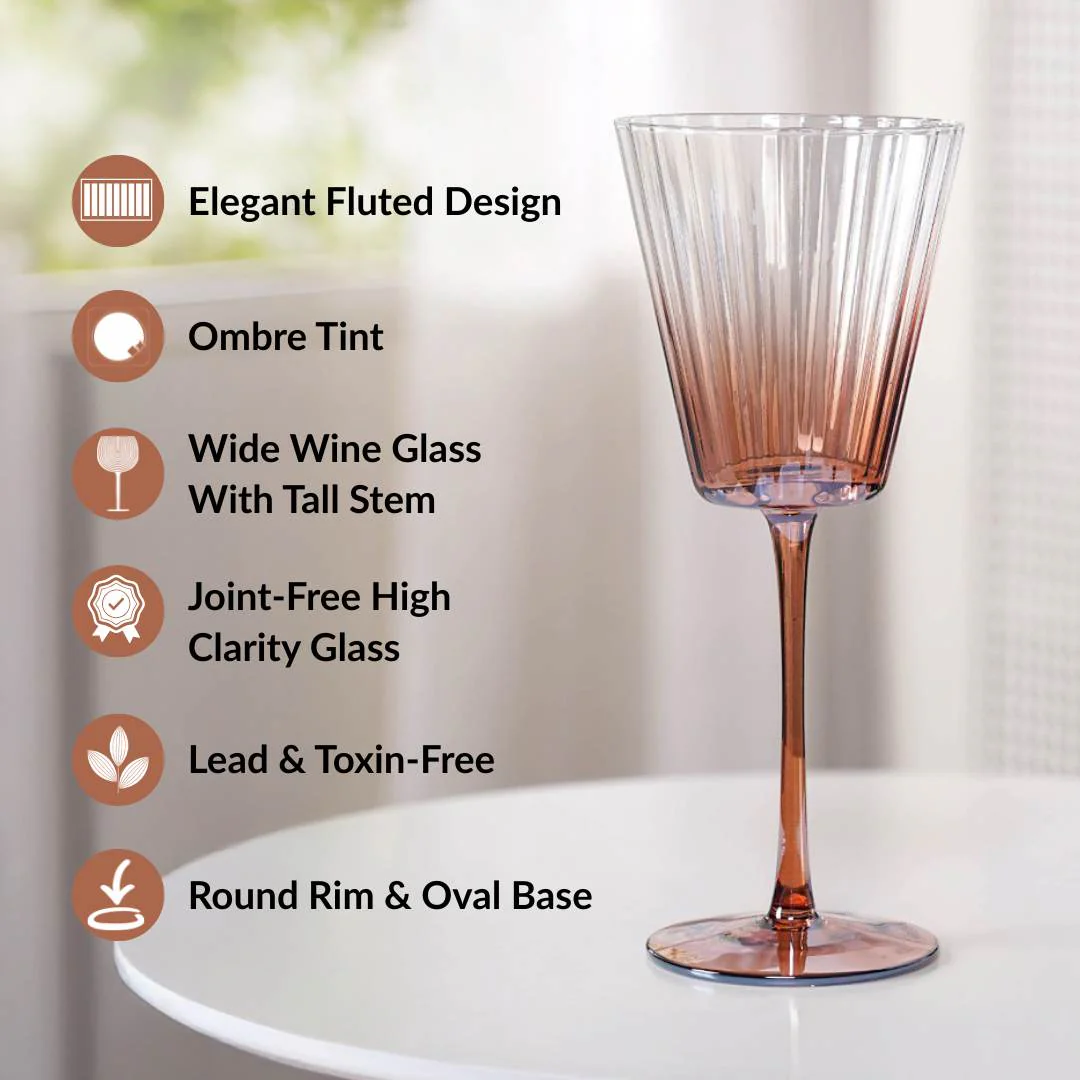 Helios Ombre Wine Glass Set Of 2 350ml - Image 3