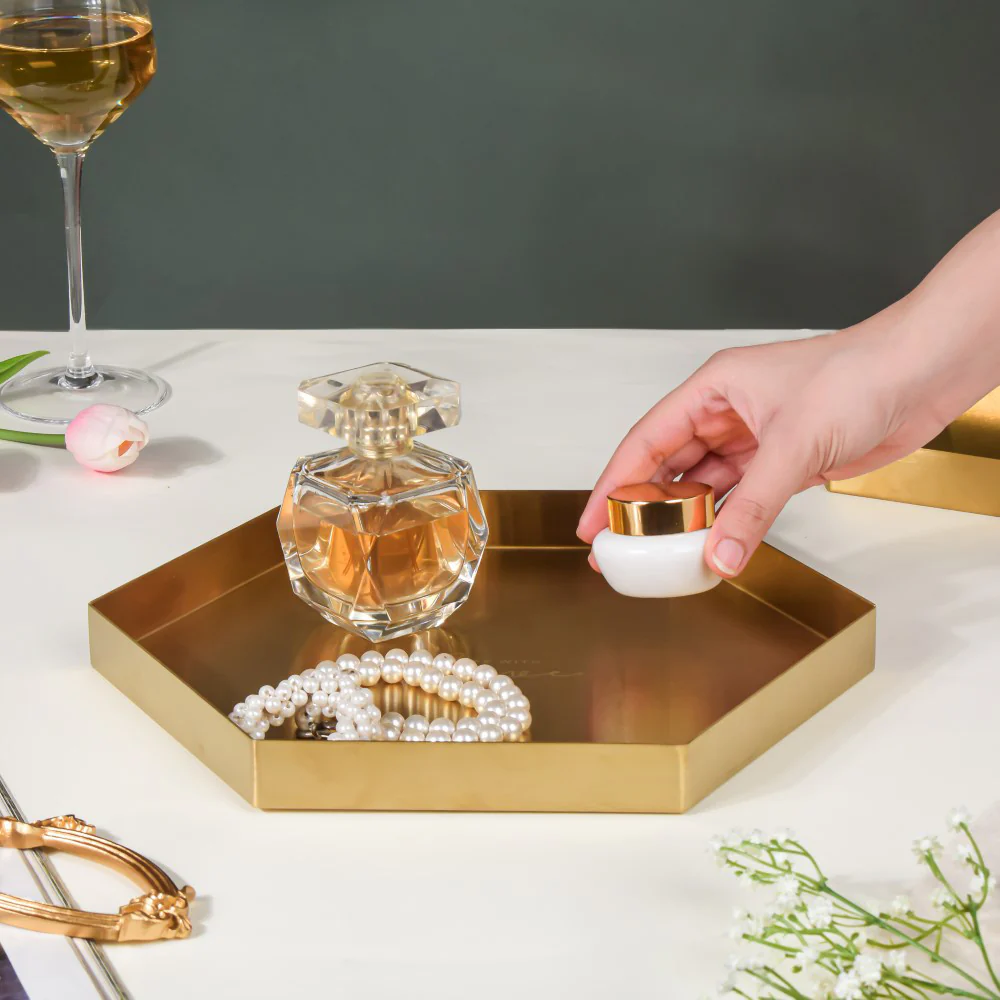 Hexa Decoration Tray Golden Large - Image 3