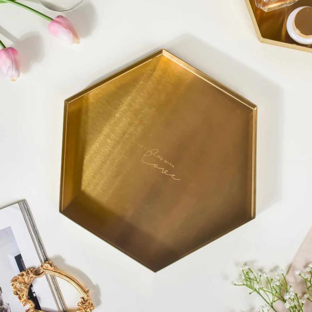 Hexa Decoration Tray Golden Large - Image 4