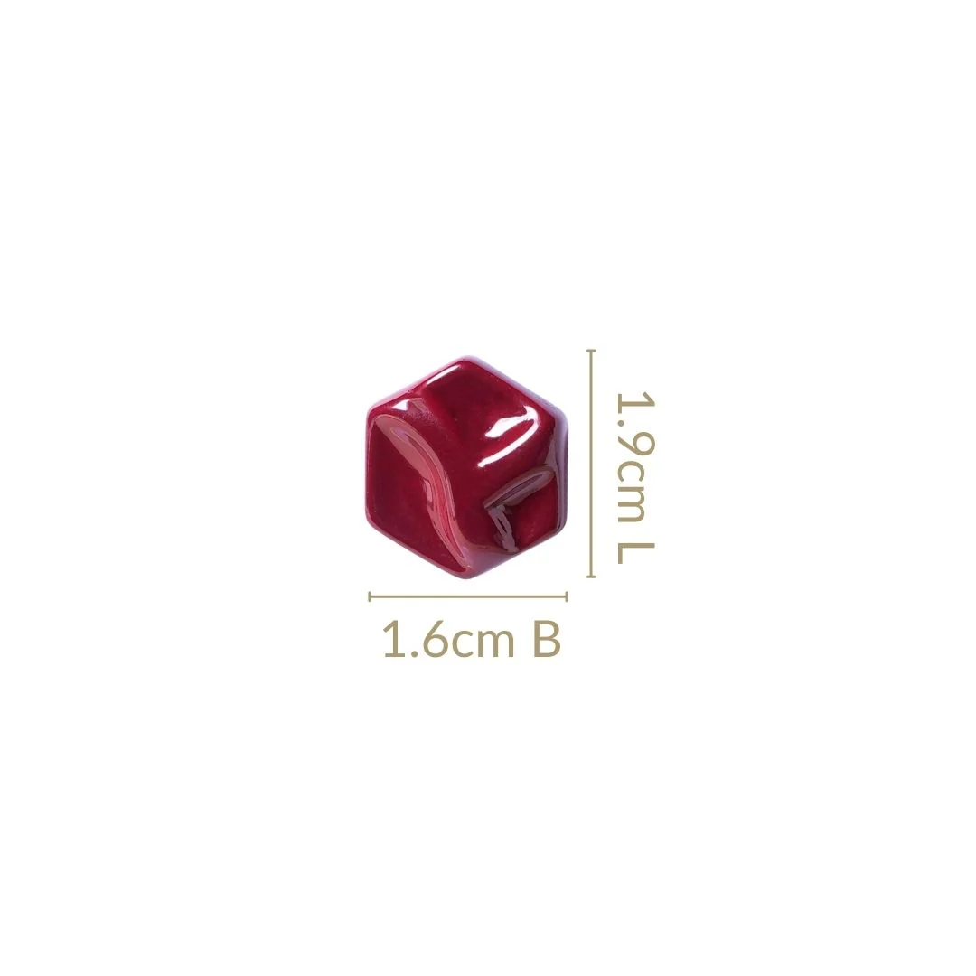 Hexa Maroon Studs - Image 3