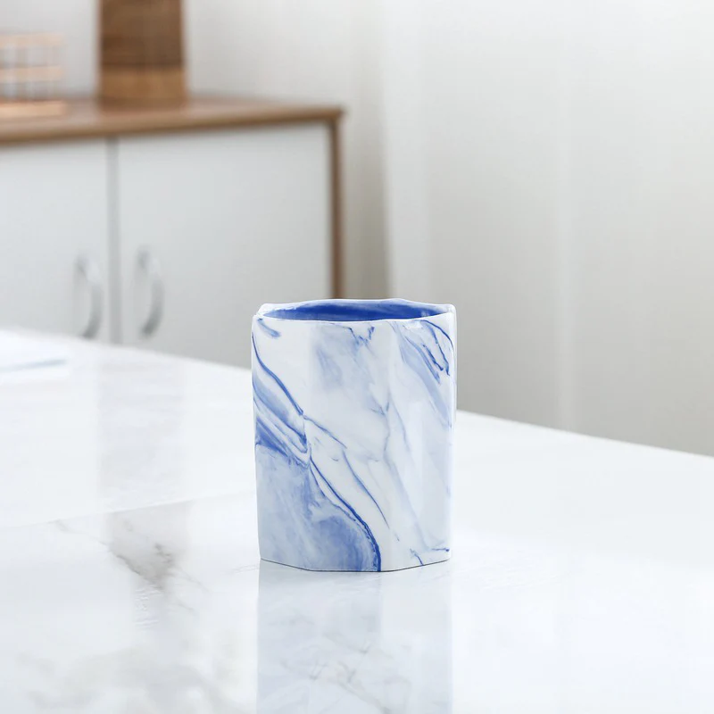 Hexad Marble Blue Ceramic Organiser - Image 6