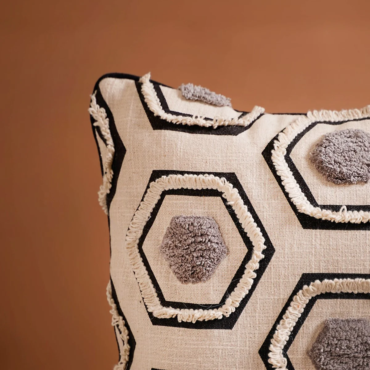 Hexagon Pattern Accent Cushion Cover 15x15 Inch - Image 10