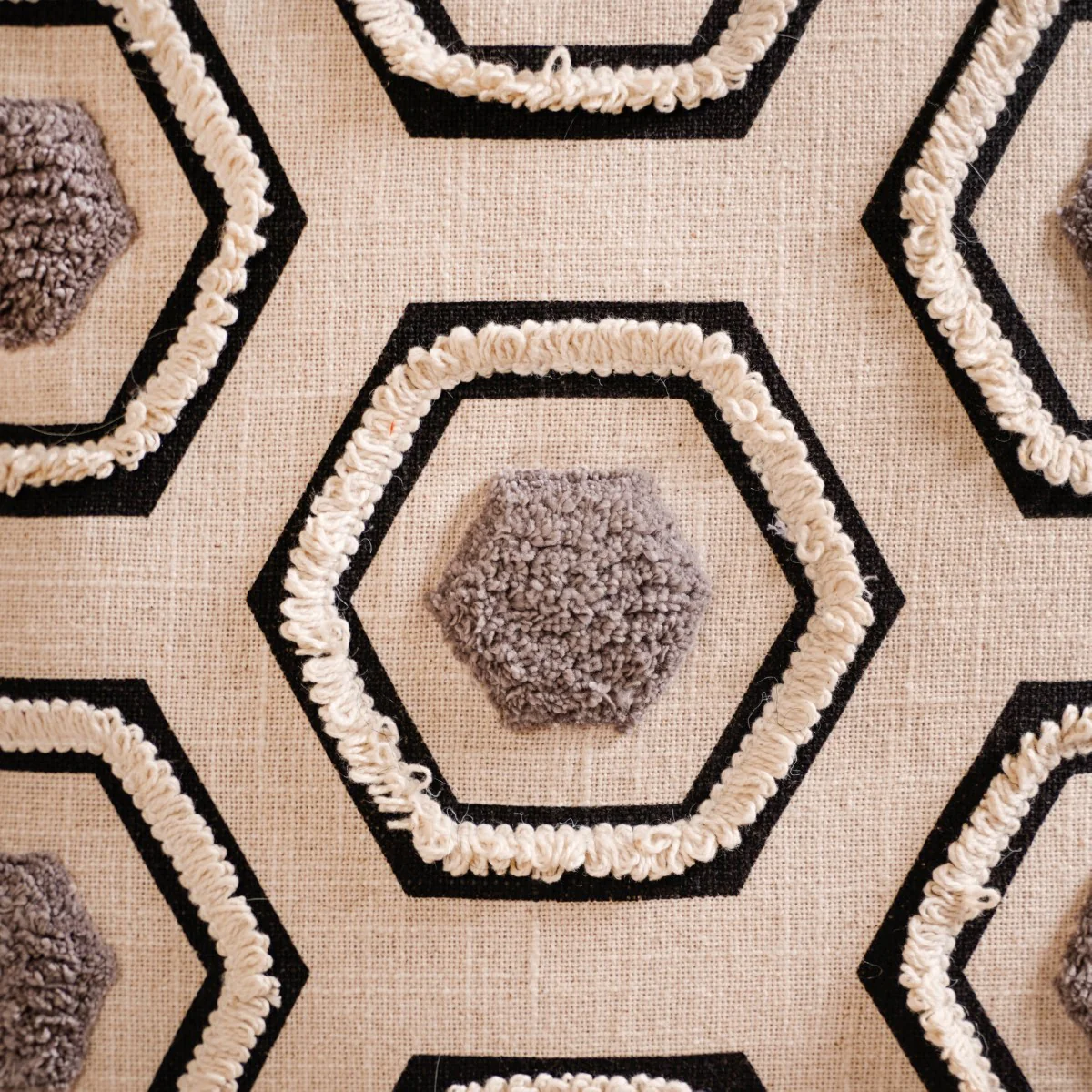 Hexagon Pattern Accent Cushion Cover 15x15 Inch - Image 3