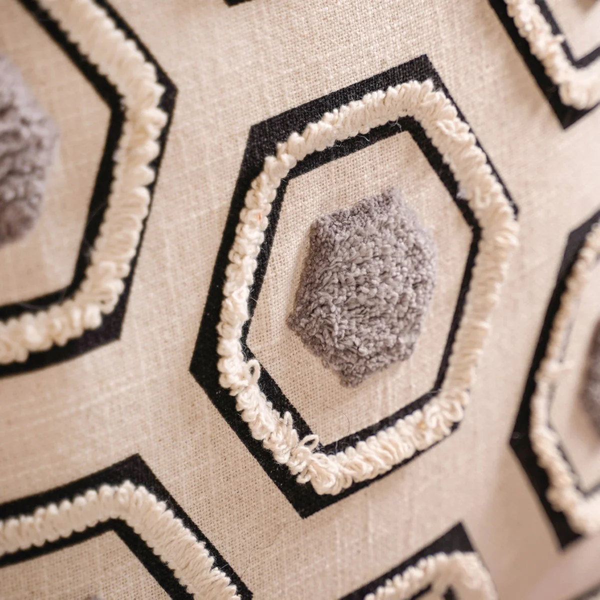 Hexagon Pattern Accent Cushion Cover 15x15 Inch - Image 6
