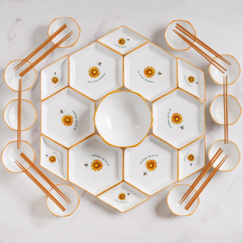 Hexagon Snack Set For 6