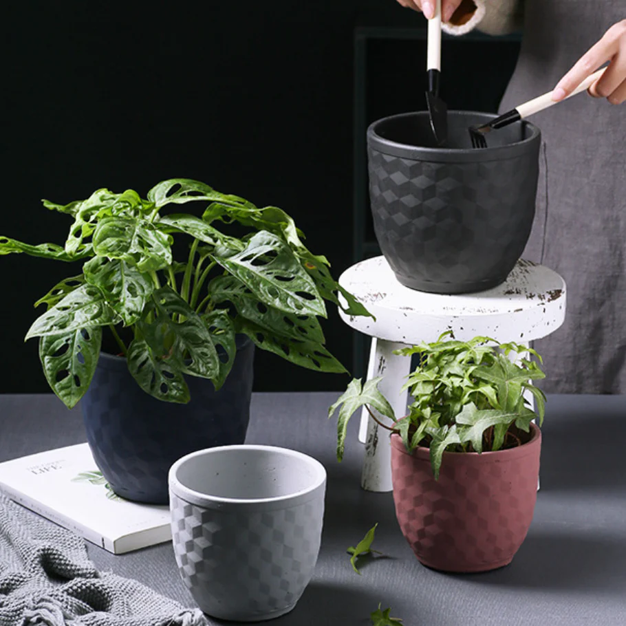 Hexagon Textured Planter Pot - Image 2