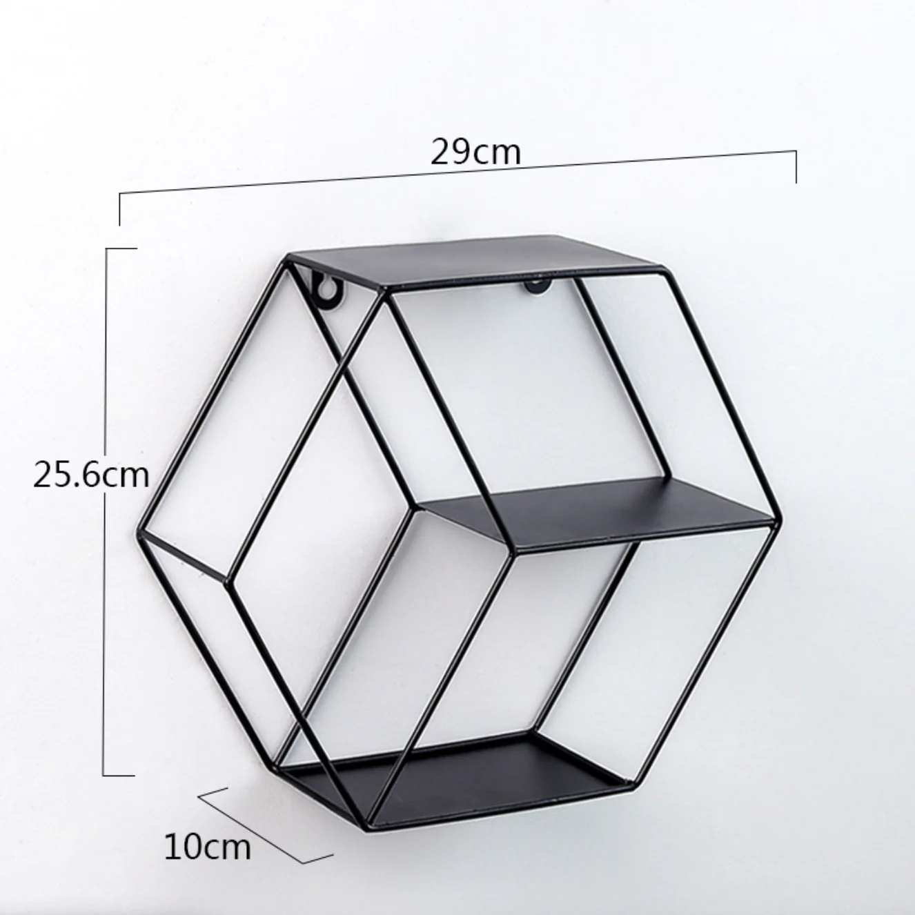 Hexagon Wall Shelf - Black - Image 3