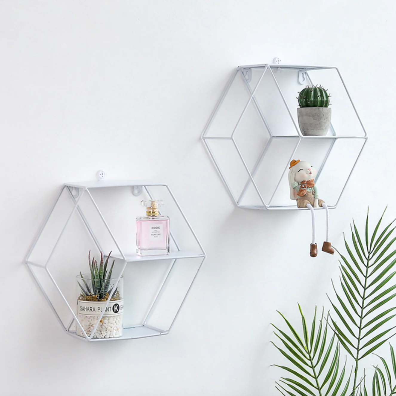 Hexagon Wall Shelf - White