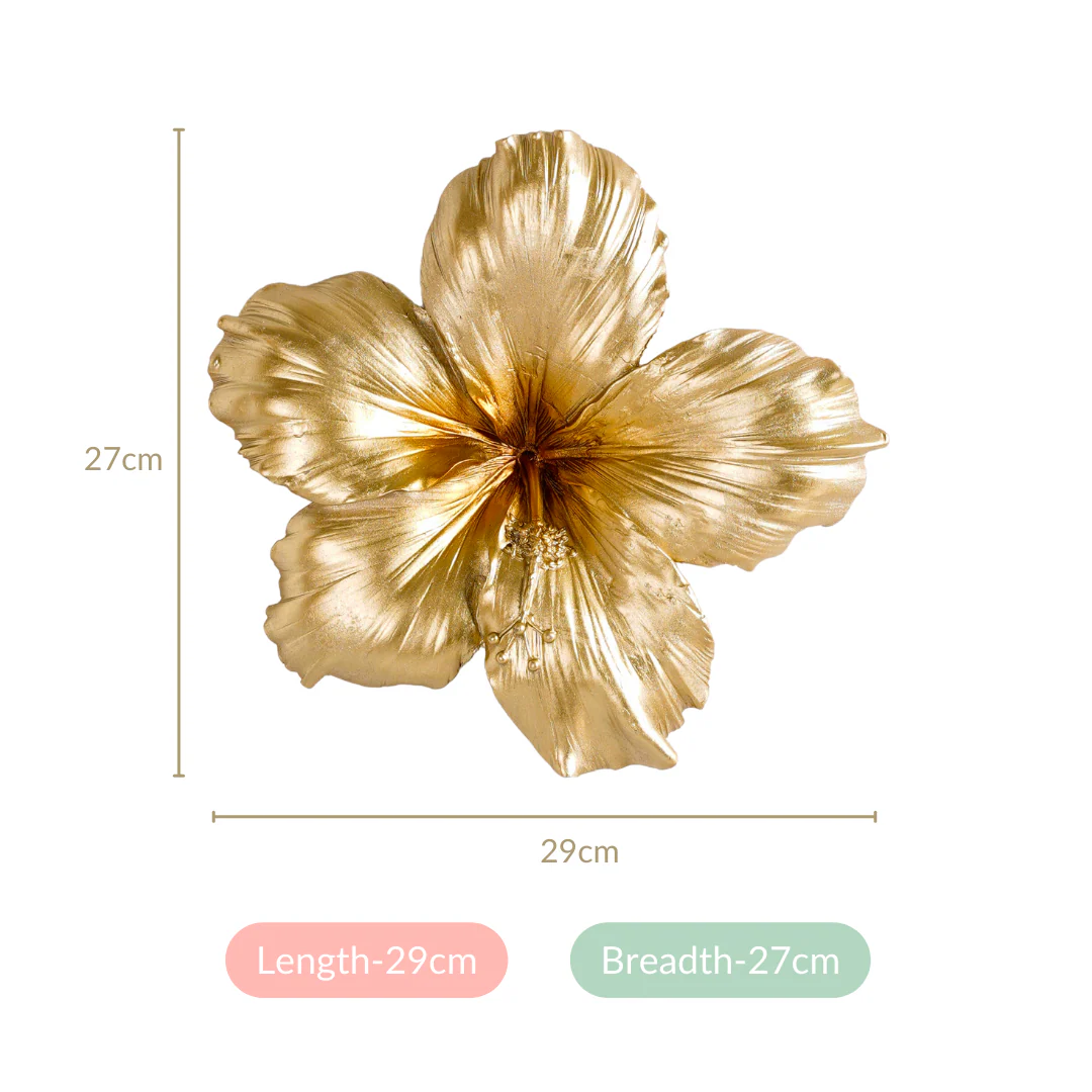 Hibiscus Wall Decor Gold - Image 4