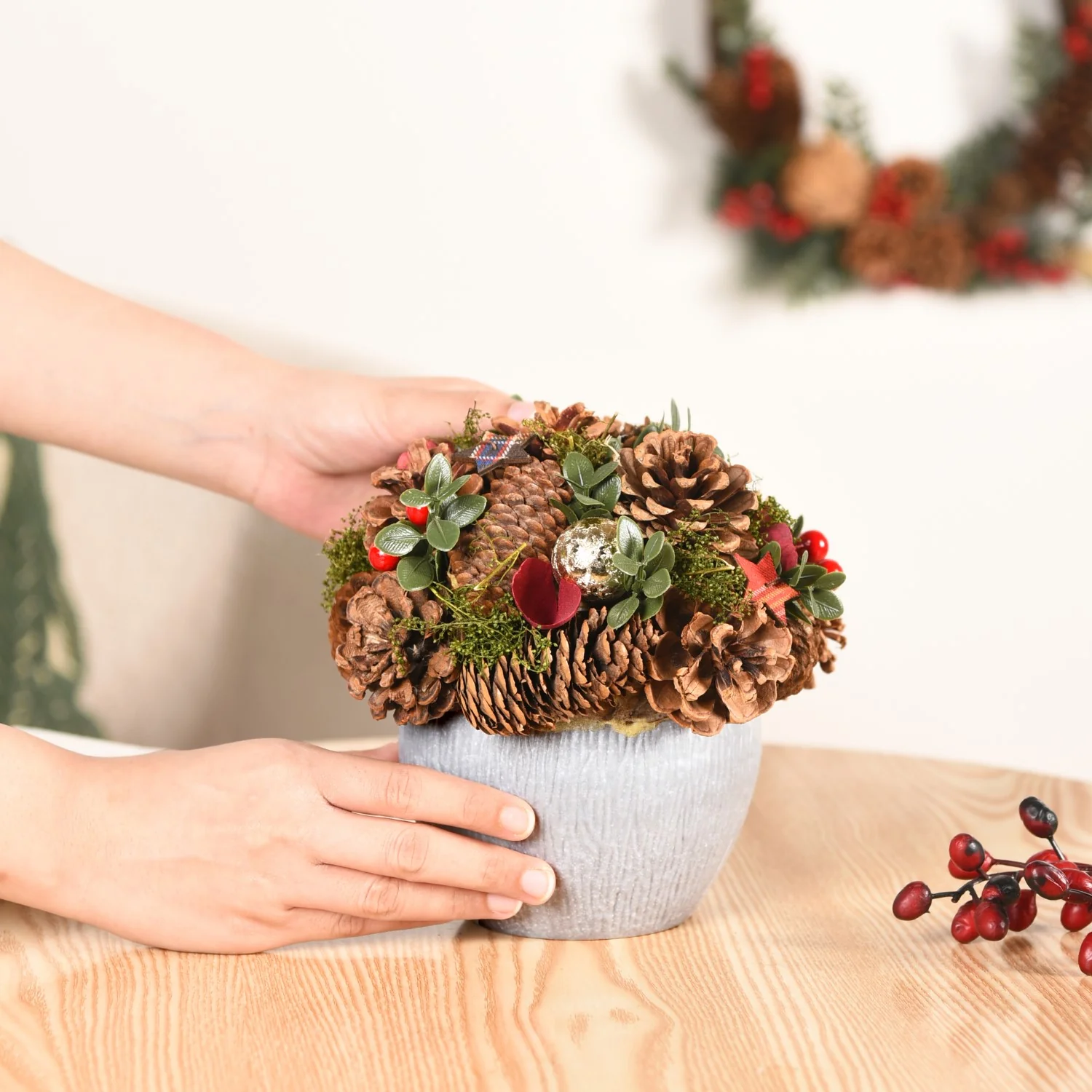 Holiday Delight Decorative Flower Pot - Image 2