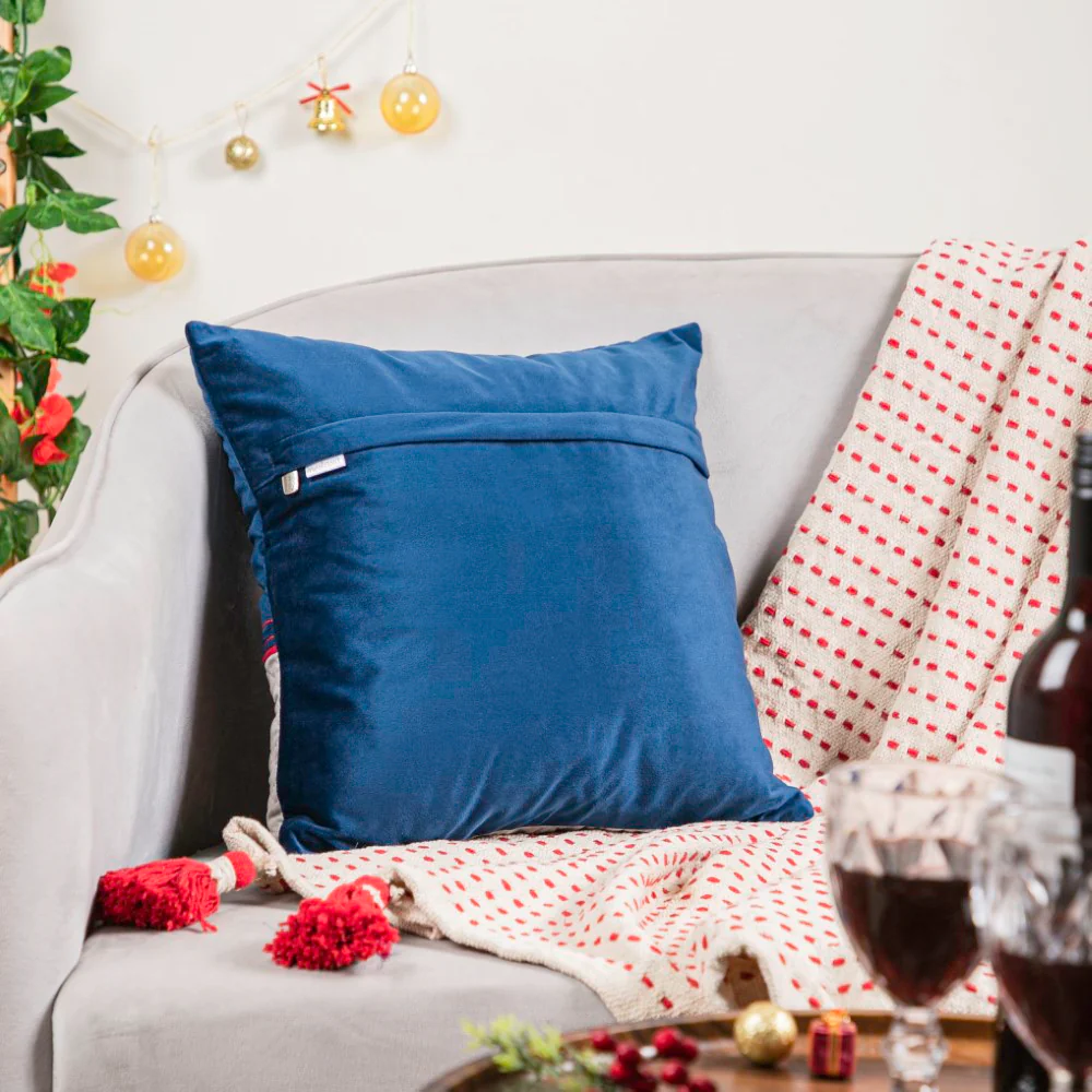 Holiday Snowman Velvet Cushion Cover 16 X 16 Inch - Image 4