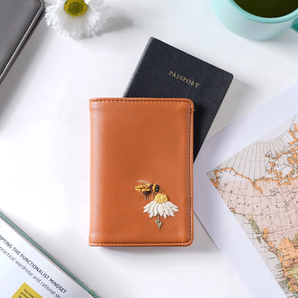Honey Bee Two Fold Passport Cover Brown - Image 4