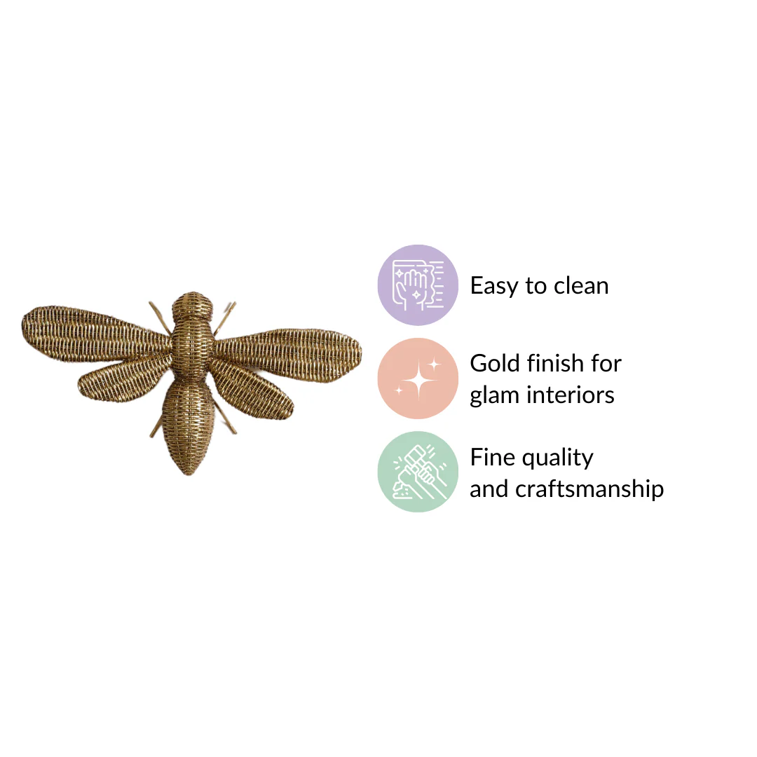 Honeybee Wall Decor Gold - Image 4