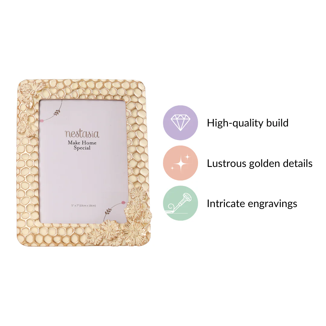 Honeycomb Gold Frame Large 9"x7" - Image 4