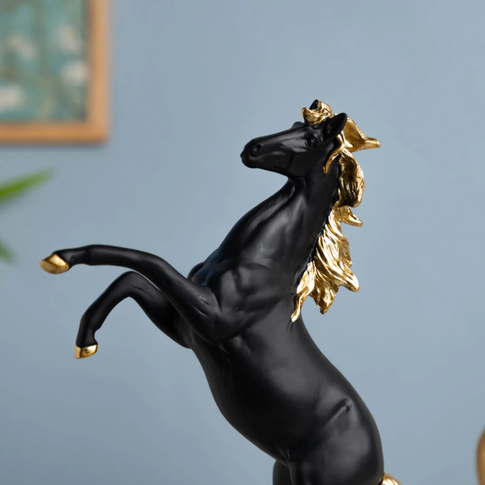 Horse Sculpture Decor Object Black 11.5 Inch - Image 5