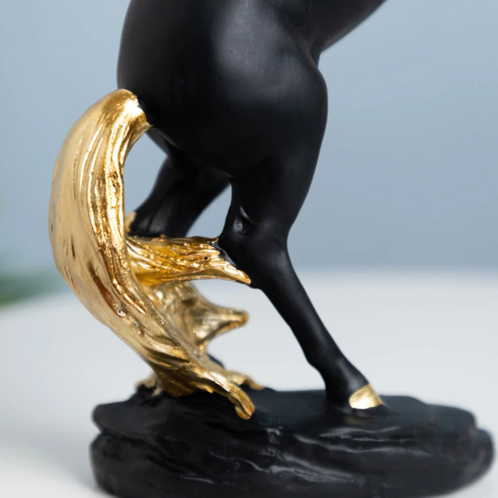 Horse Sculpture Decor Object Black 11.5 Inch - Image 7