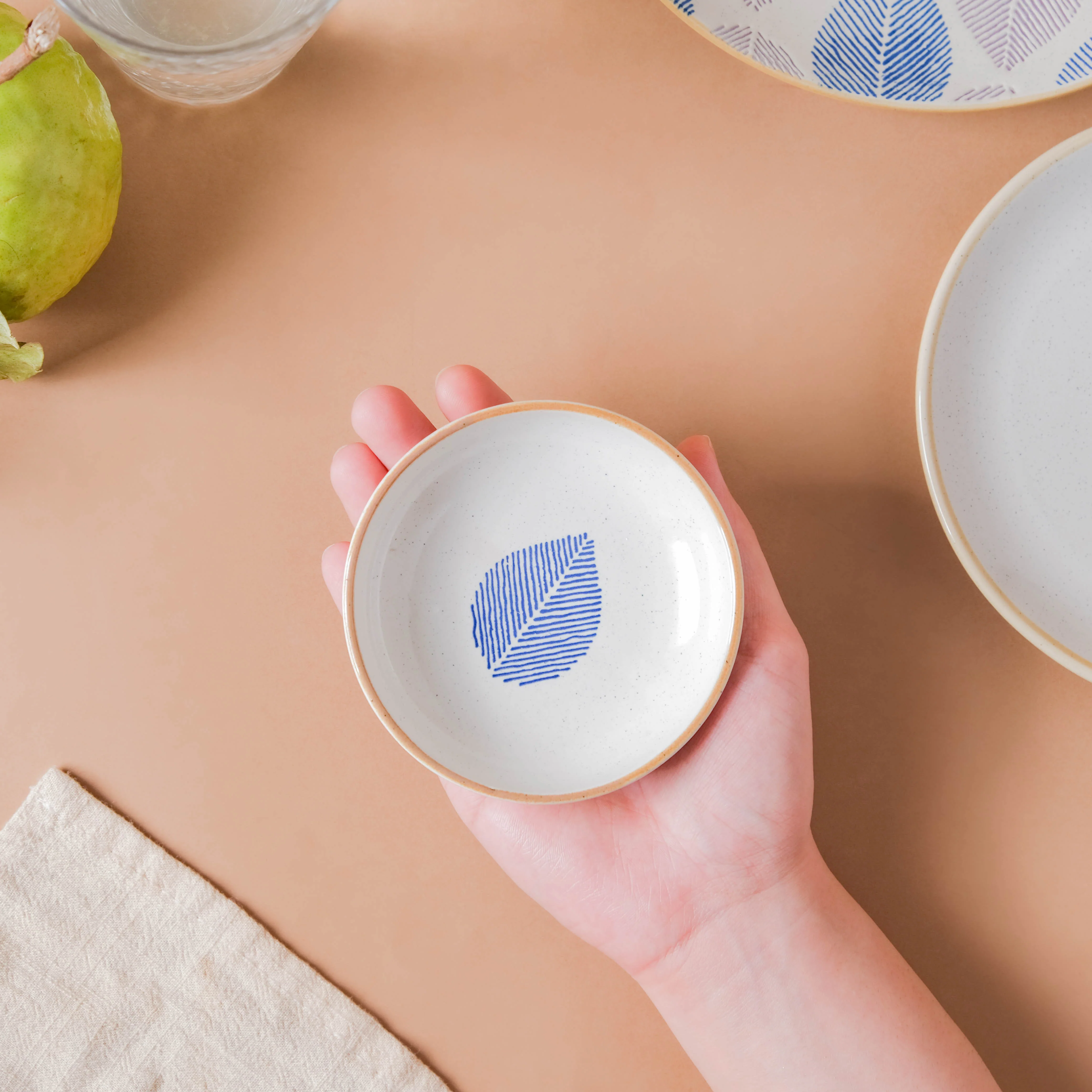 House of Eden Blue Leaf Dessert Plate 50ml - Image 2