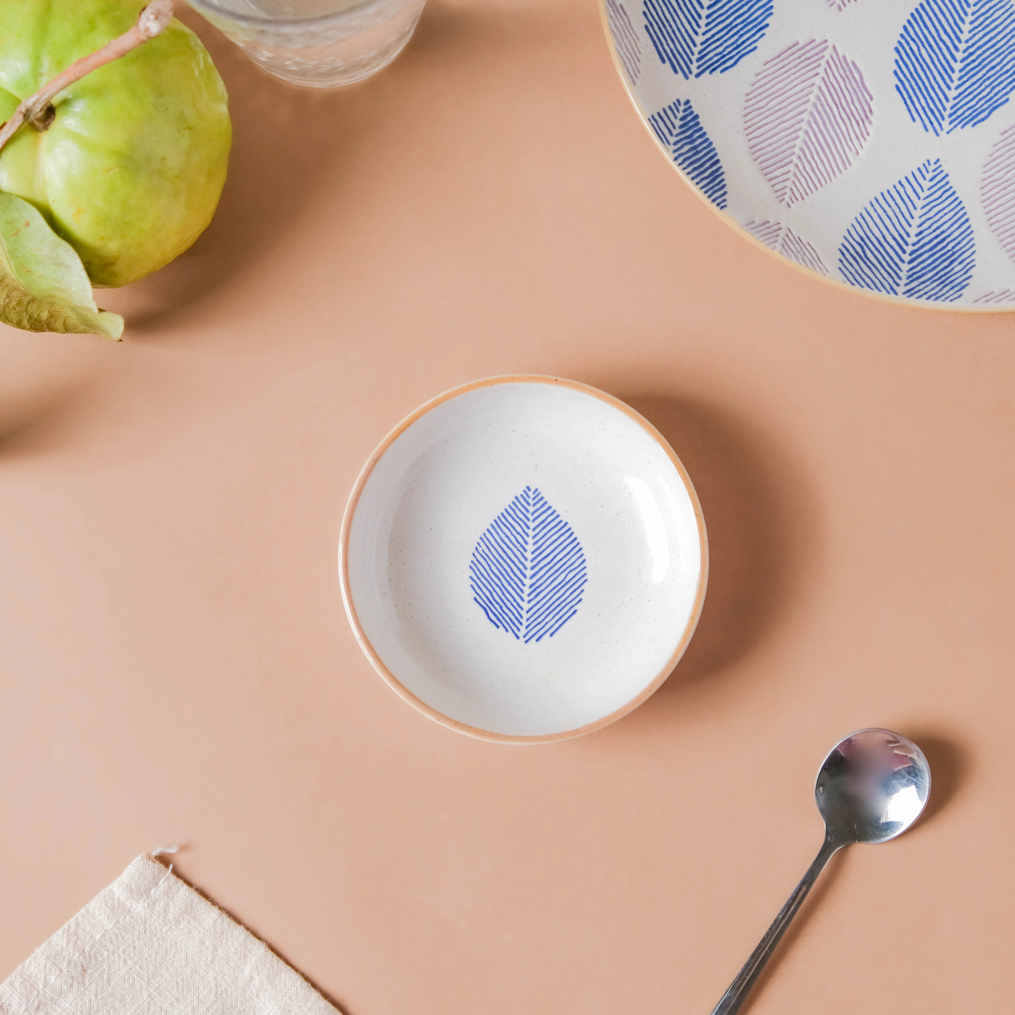 House of Eden Blue Leaf Dessert Plate 50ml - Image 3