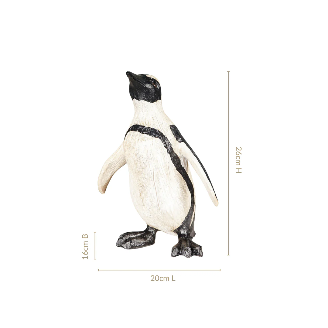 Penguin Decor Small Wooden Carved Finish - Image 4