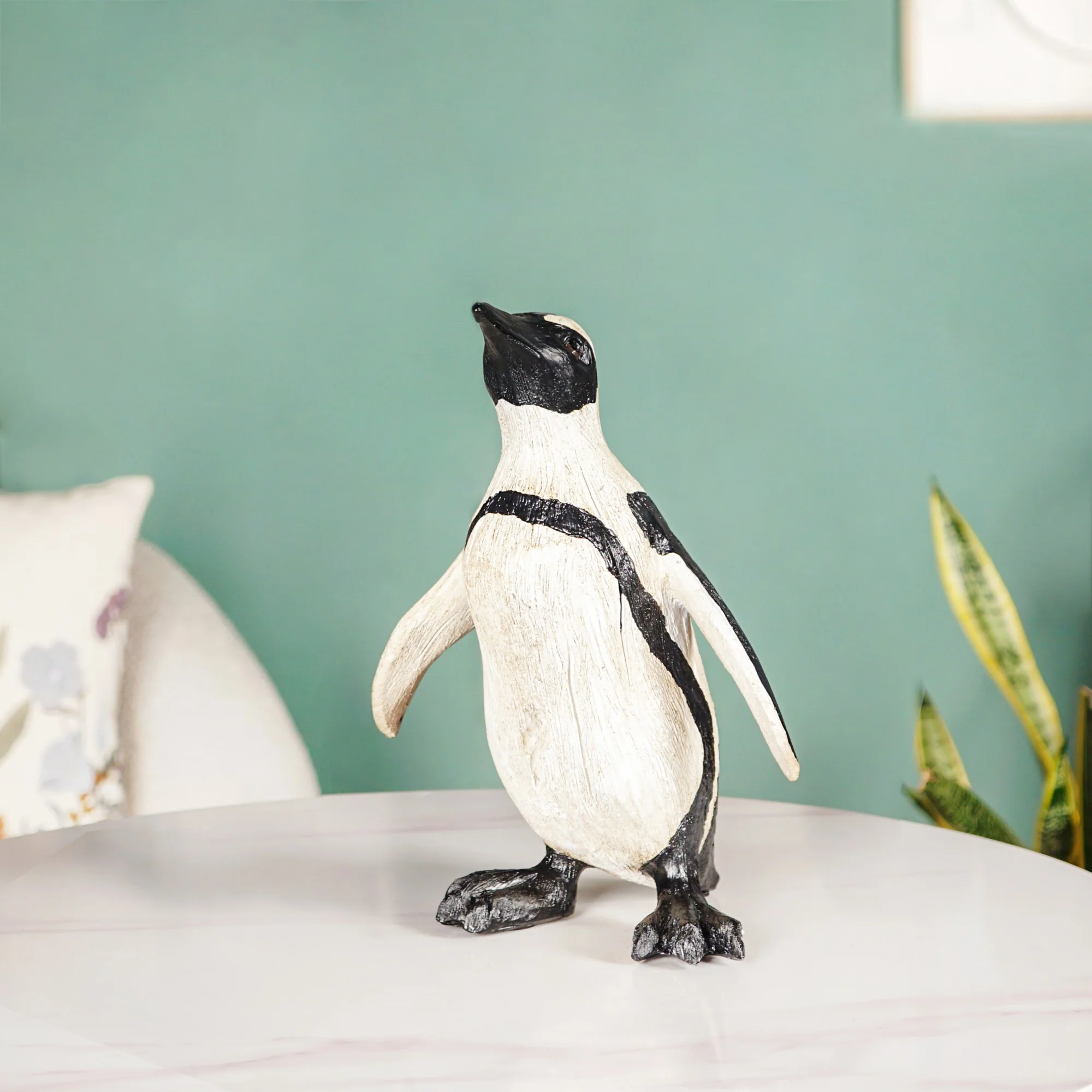 Penguin Decor Small Wooden Carved Finish - Image 9