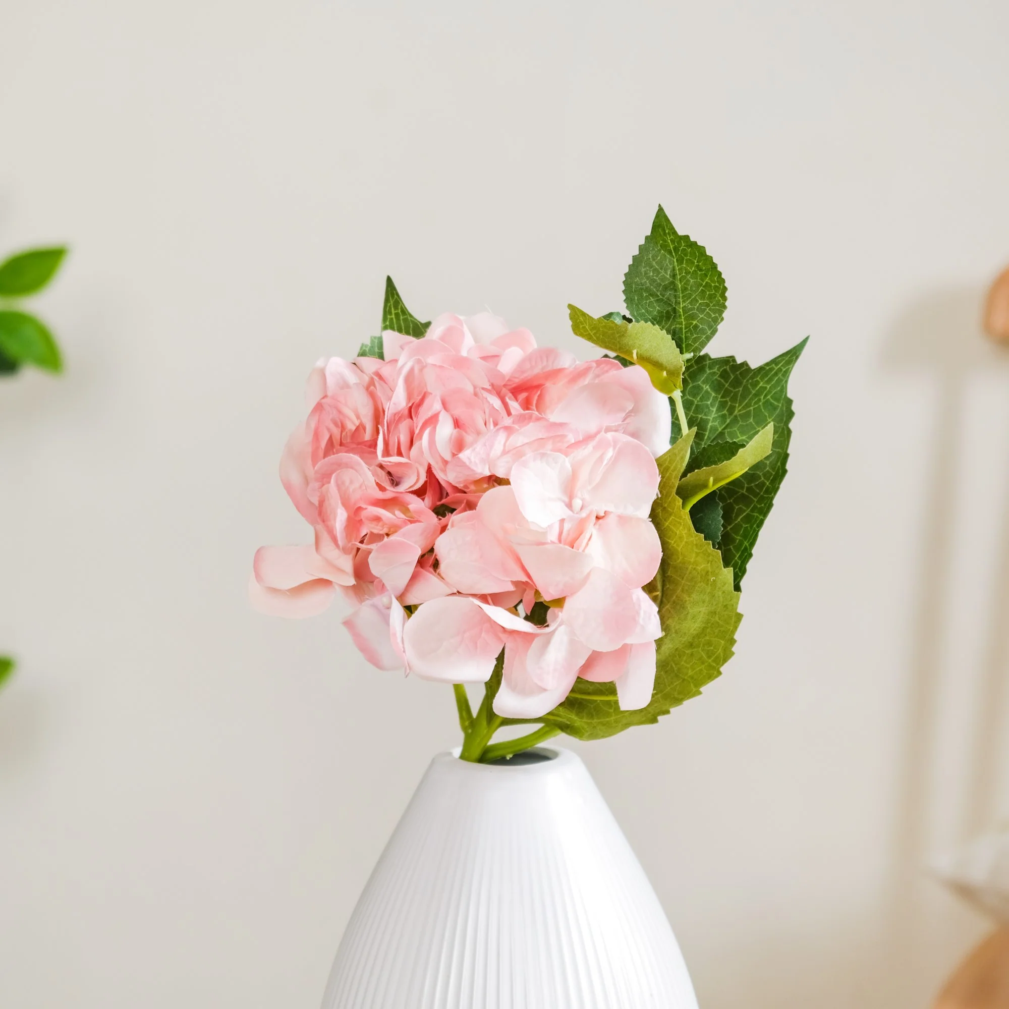 Hydrangea With Leaves Pink - Image 2