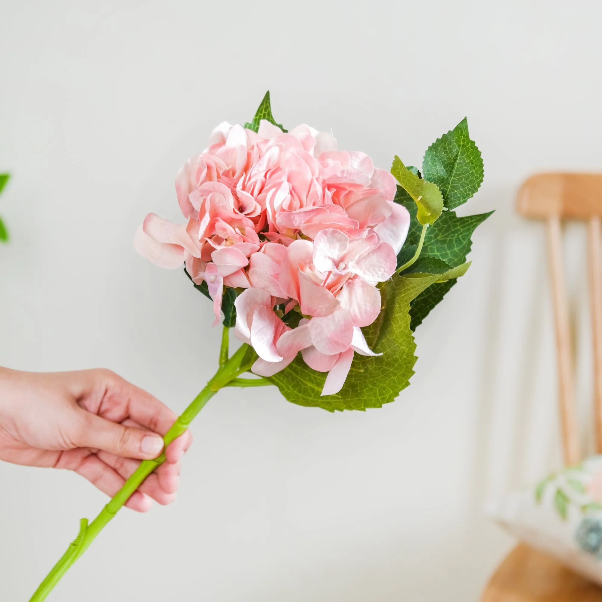 Hydrangea With Leaves Pink - Image 5