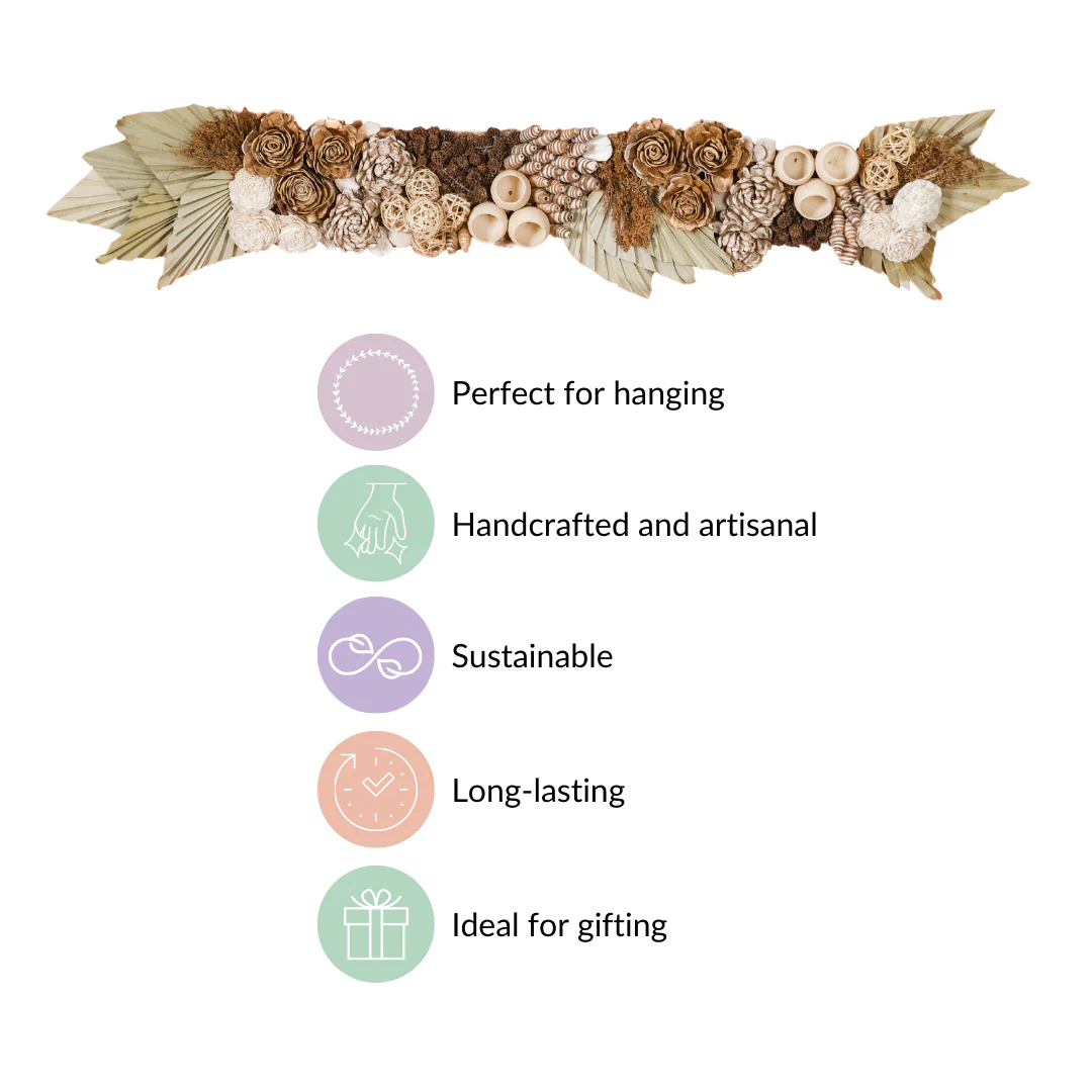 Hygge Sustainable Dried Flower Toran For Door - Image 5