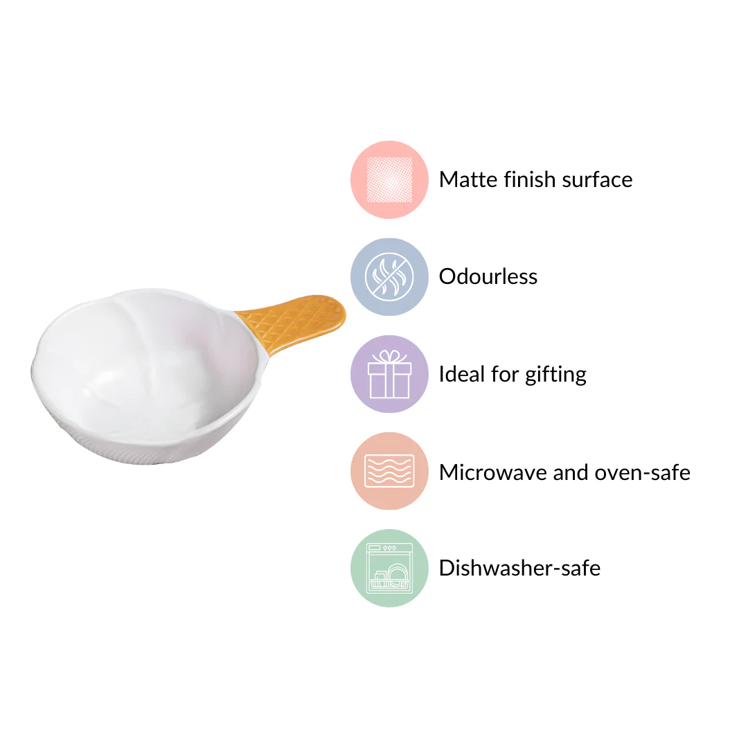 Ice Cream Bowl With Handle Vanilla 400 ml - Image 6
