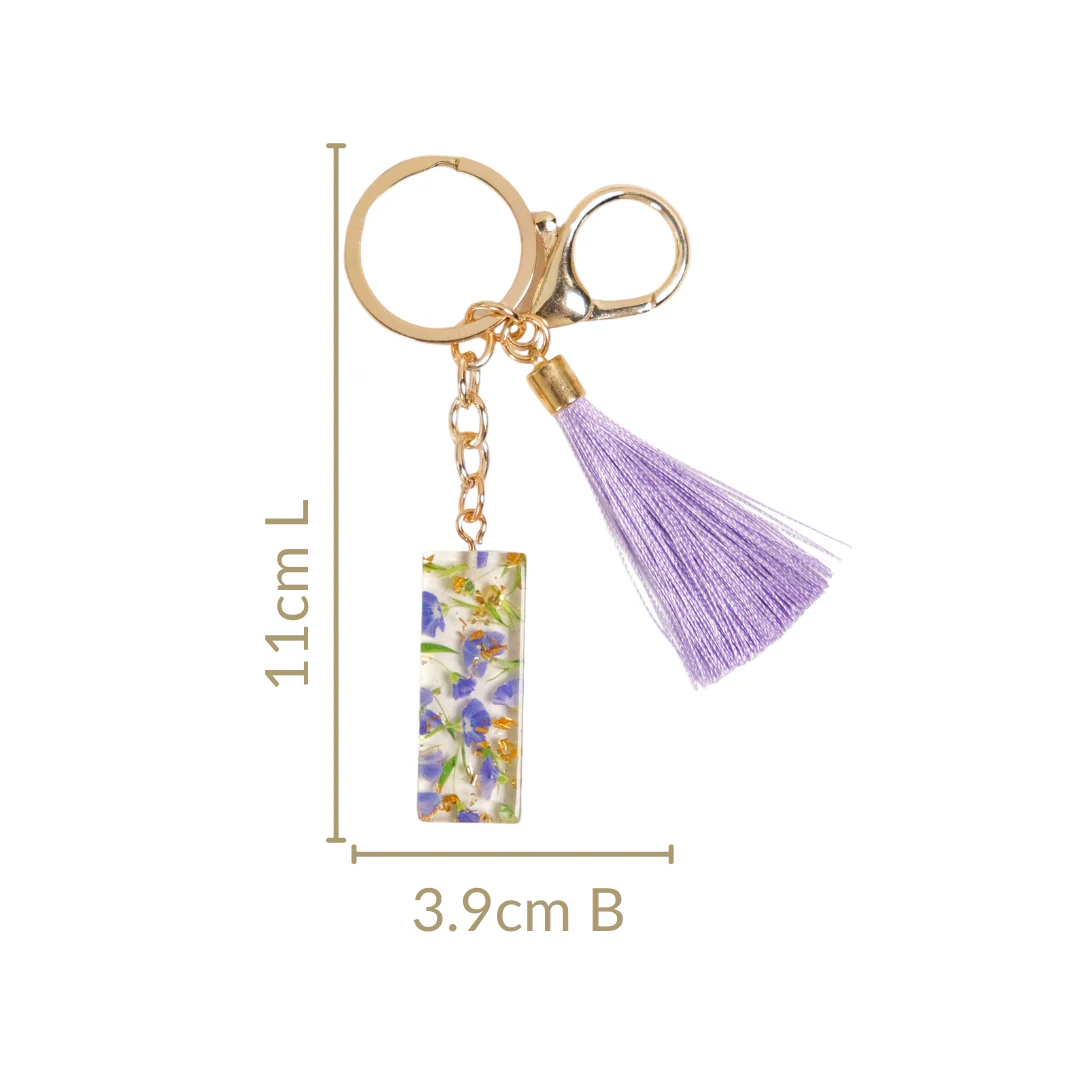 Iconic I Resin Keyring With Lavender Tassel - Image 4