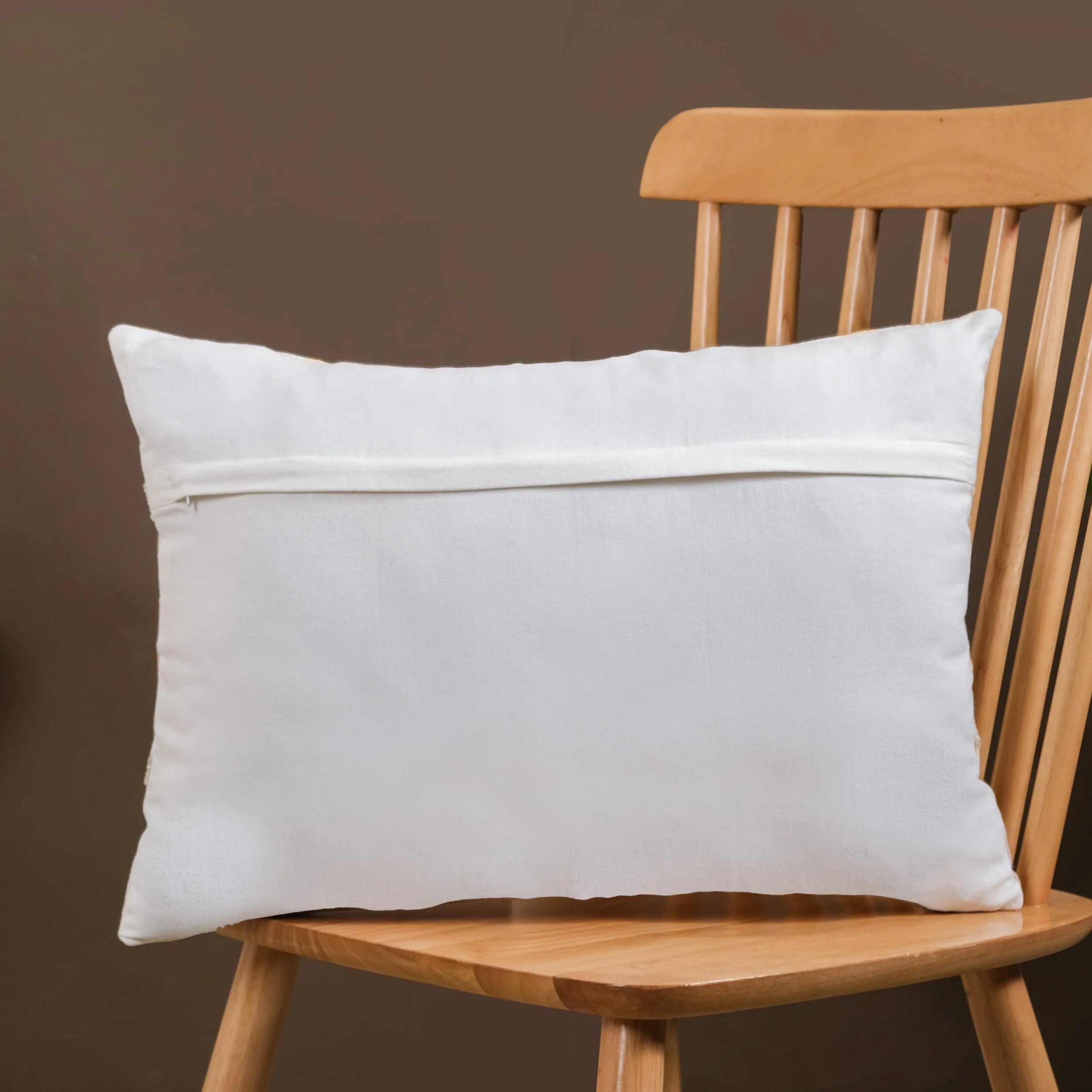 Ikat Embroidered Cushion Cover 50x35 cm - Image 3