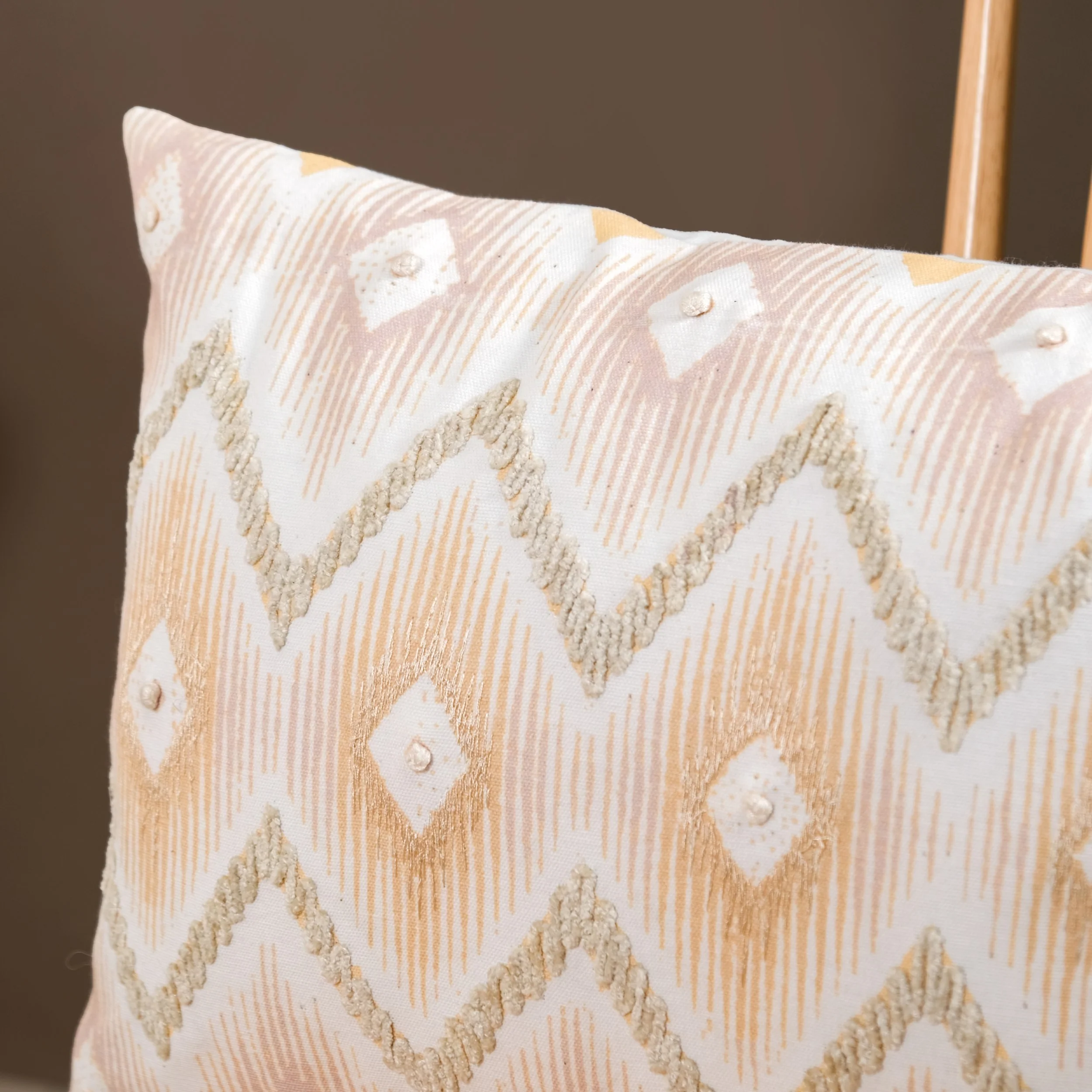Ikat Embroidered Cushion Cover 50x35 cm - Image 6