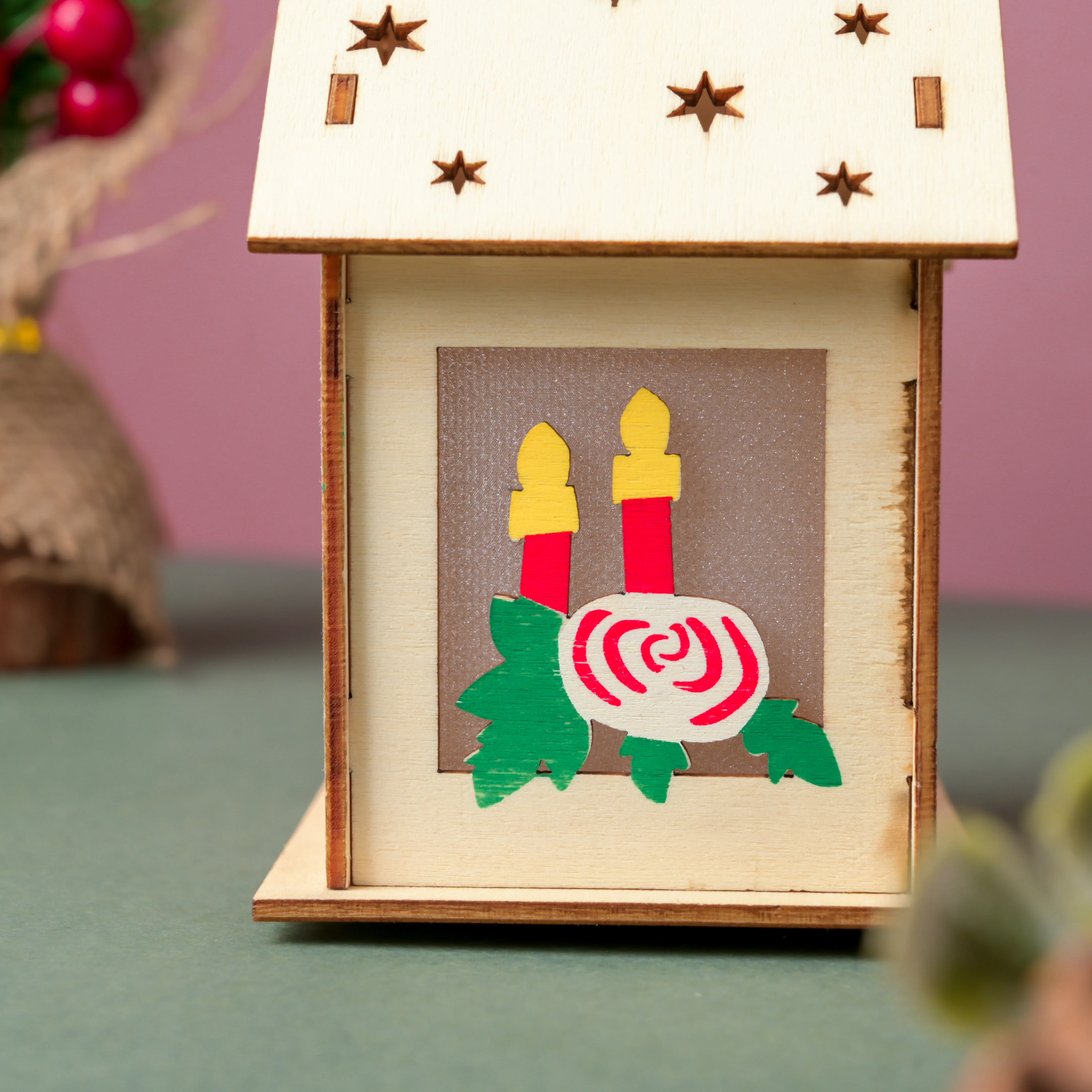 Illuminate DIY Santa LED Wooden House Decor Large - Image 7