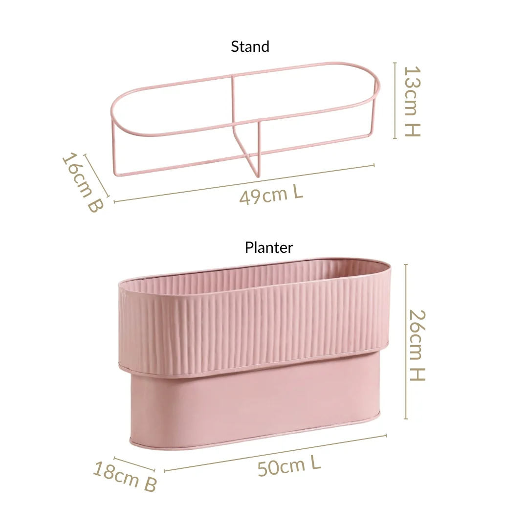 Box Planter With Stand Dusty Pink - Image 3
