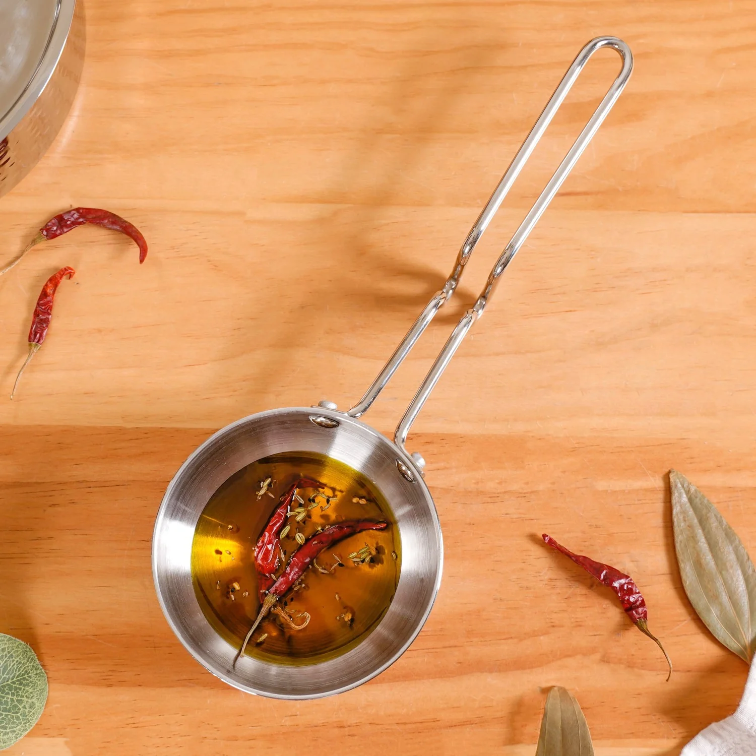 Induction Safe Tri Ply Stainless Steel Tadka Pan 540ml - Image 8