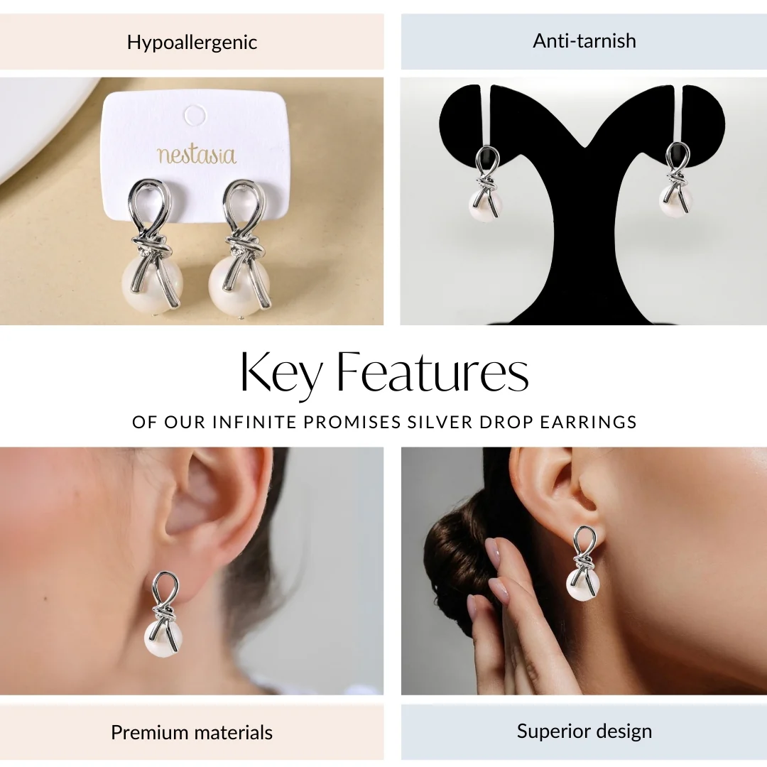 Infinite Promises Silver Drop Earrings - Image 4