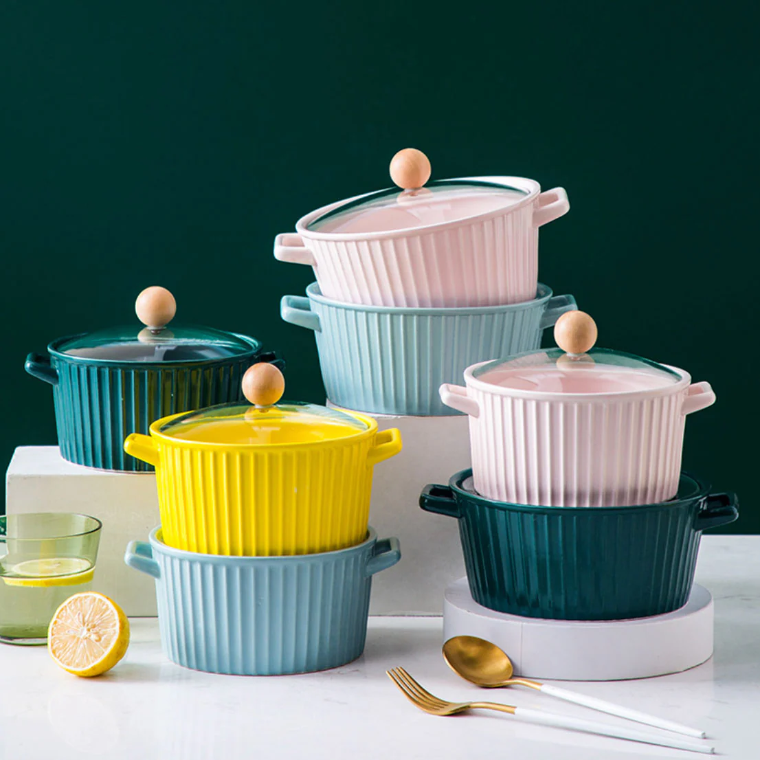 Serving Pot With Lid Yellow - Image 2
