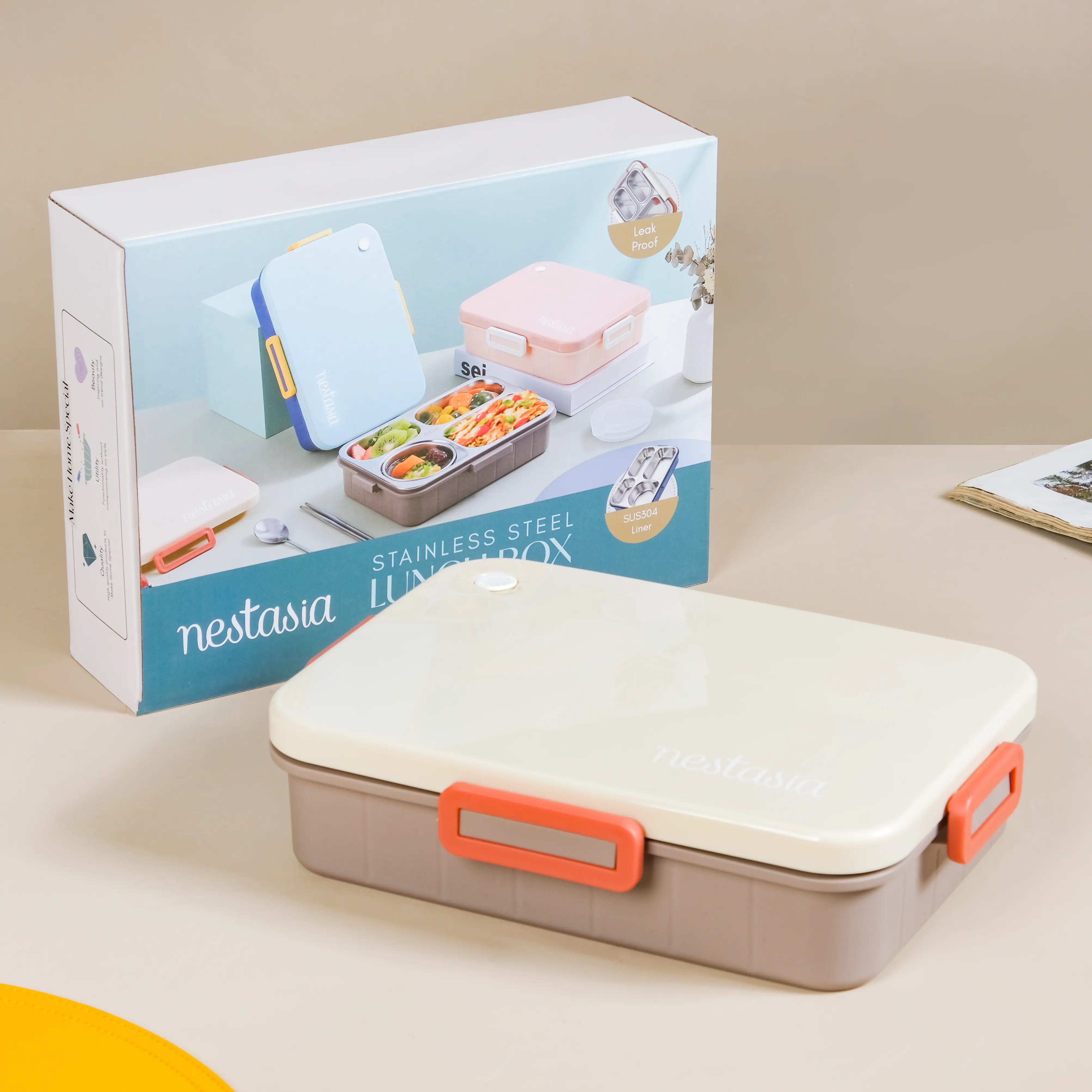 Insulated Bento Lunch Box With 4 Sections 900ml - Image 4