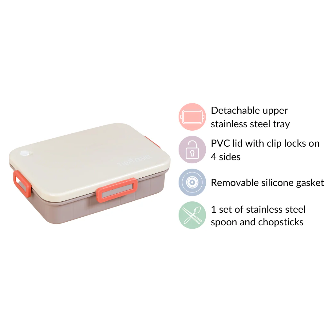 Insulated Bento Lunch Box With 4 Sections 900ml - Image 8