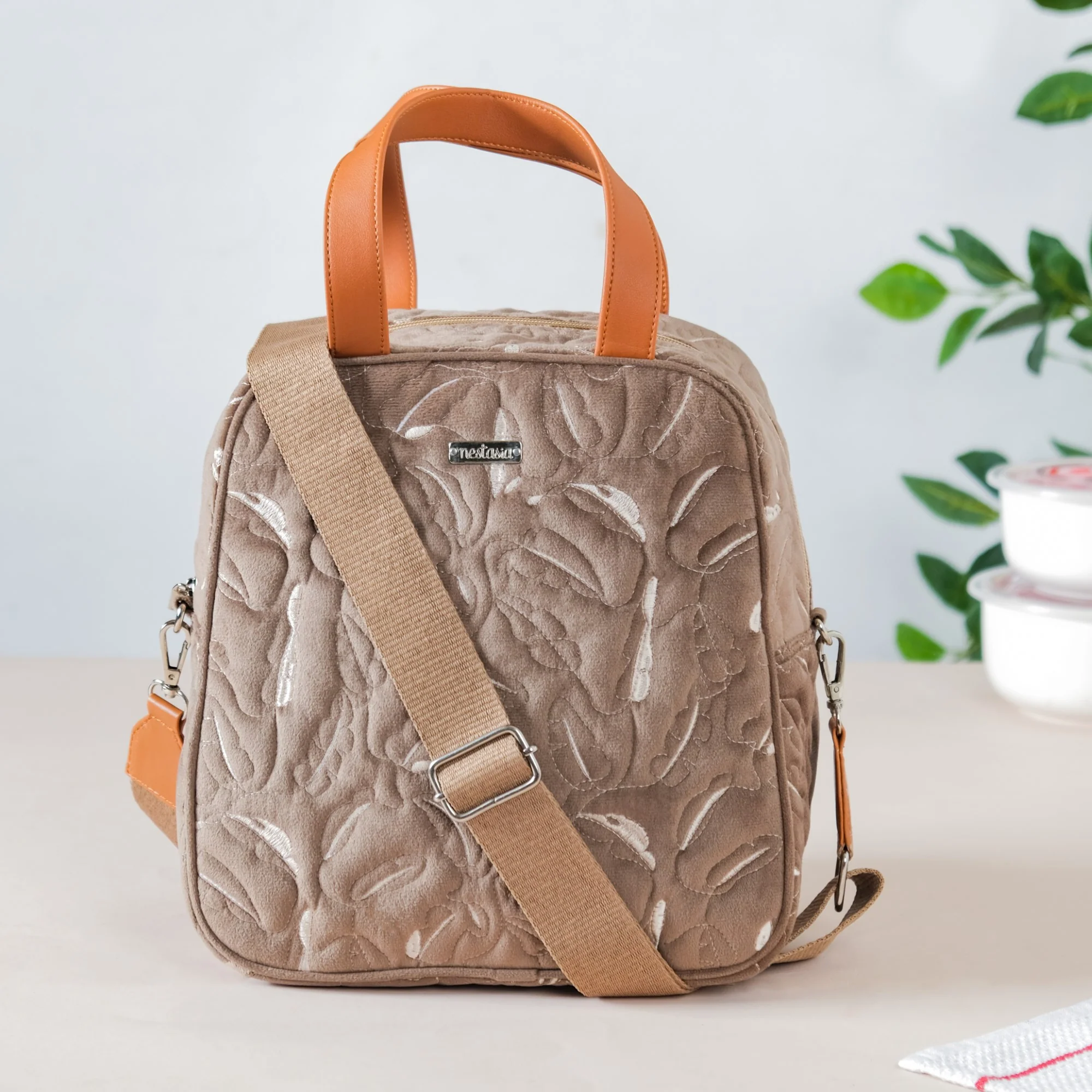 Insulated Tiffin Bag For Office Beige - Image 5