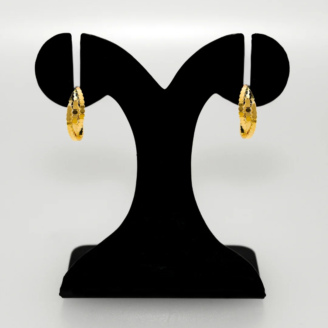 Interwoven Gold Ridge Hoops - Image 6