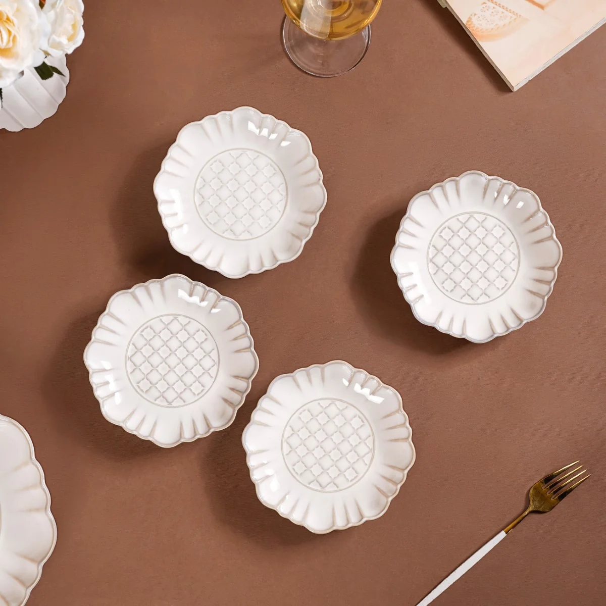 Ivory Dessert Plate Set Of 4 6 Inch - Image 9