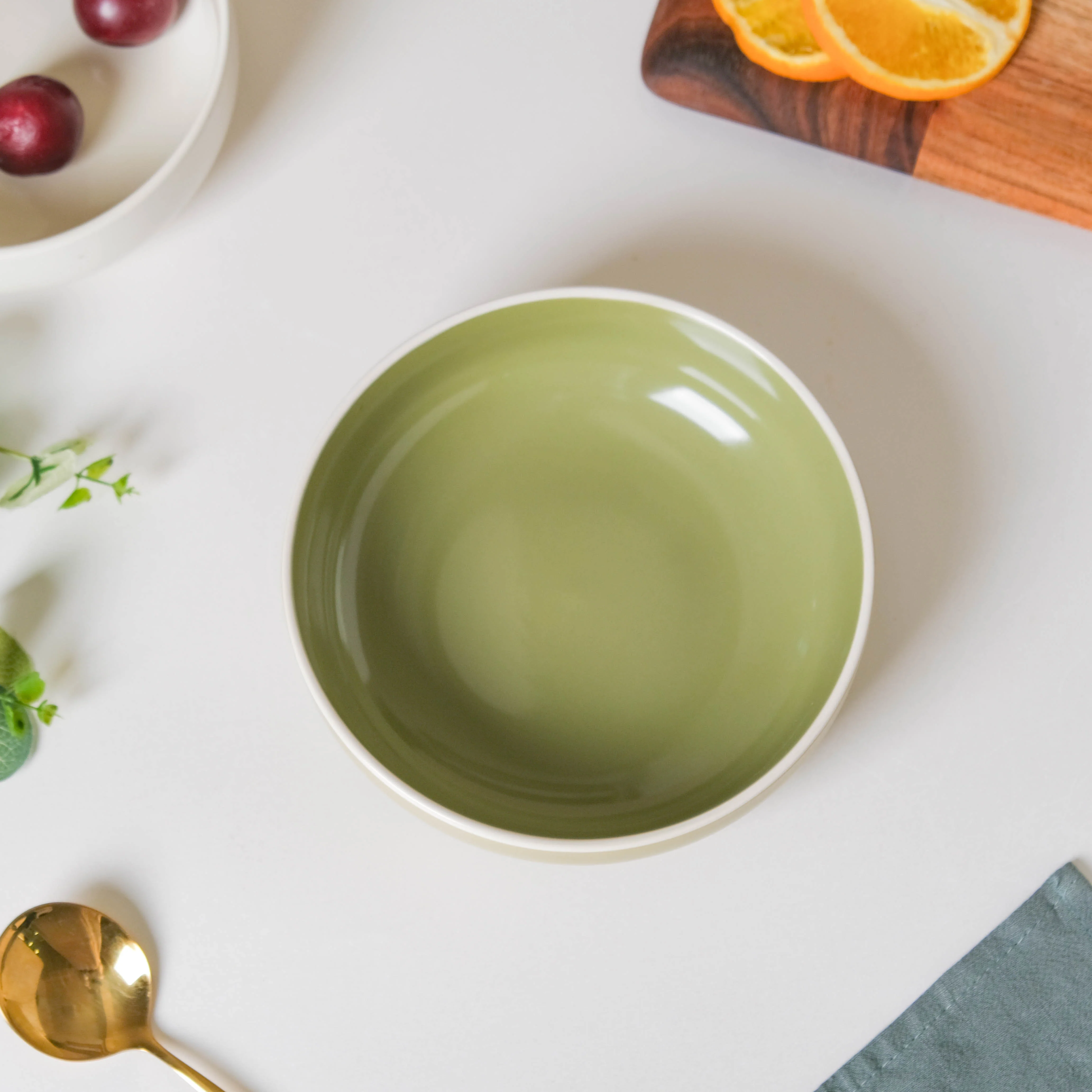 Jaen Olive Green Snack Bowl 7 Inch - Image 8