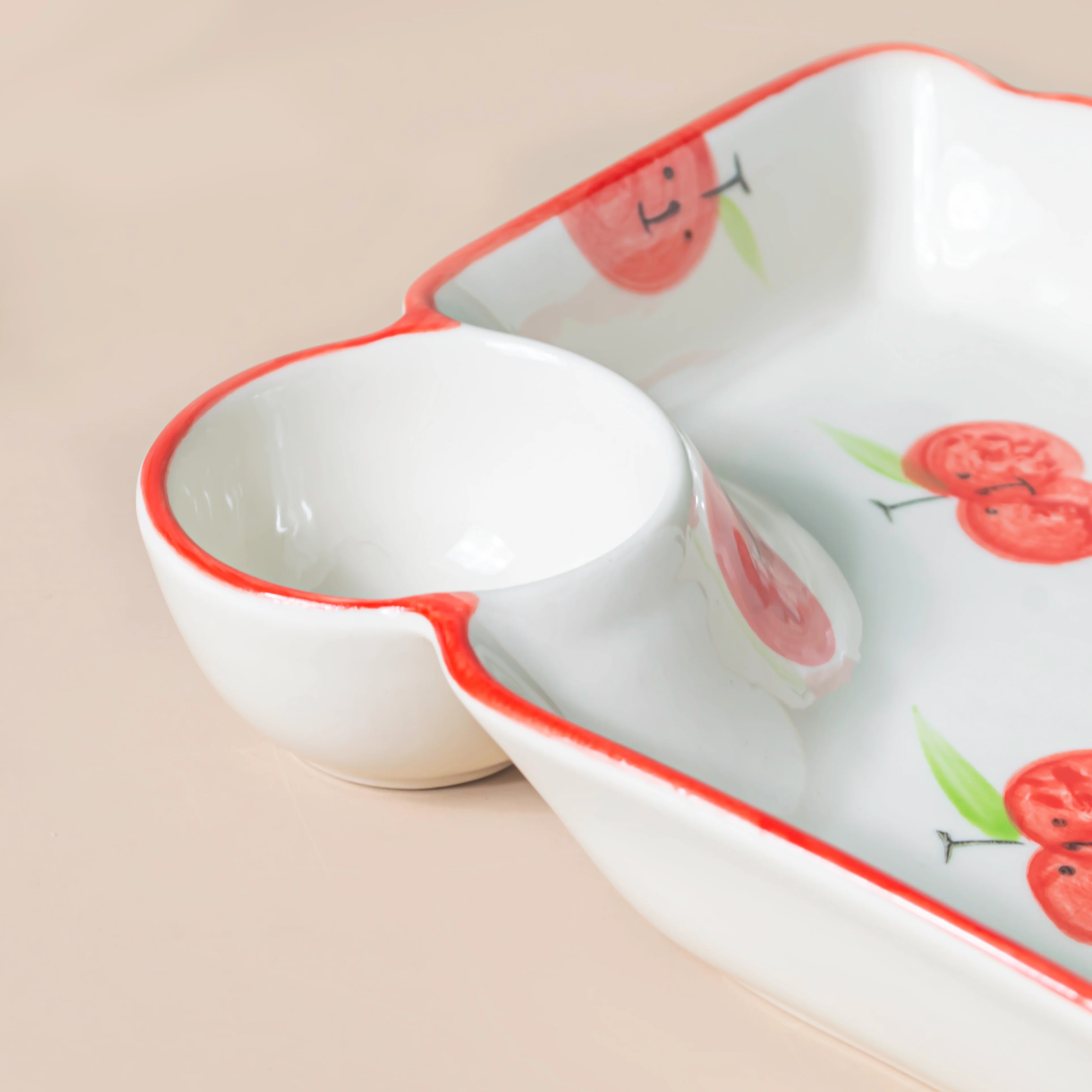 Jamming With Cranberry Sectioned Plate Red - Image 7